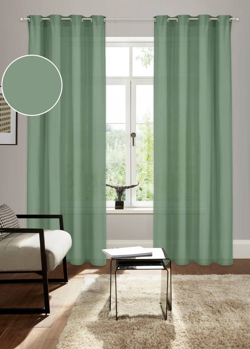 Bruno Banani Vorhang »Lagan«, (2 St.), 2-er Set, gewebt, Microfaser, versch. Grössen, einfarbig, Bestseller von Bruno Banani