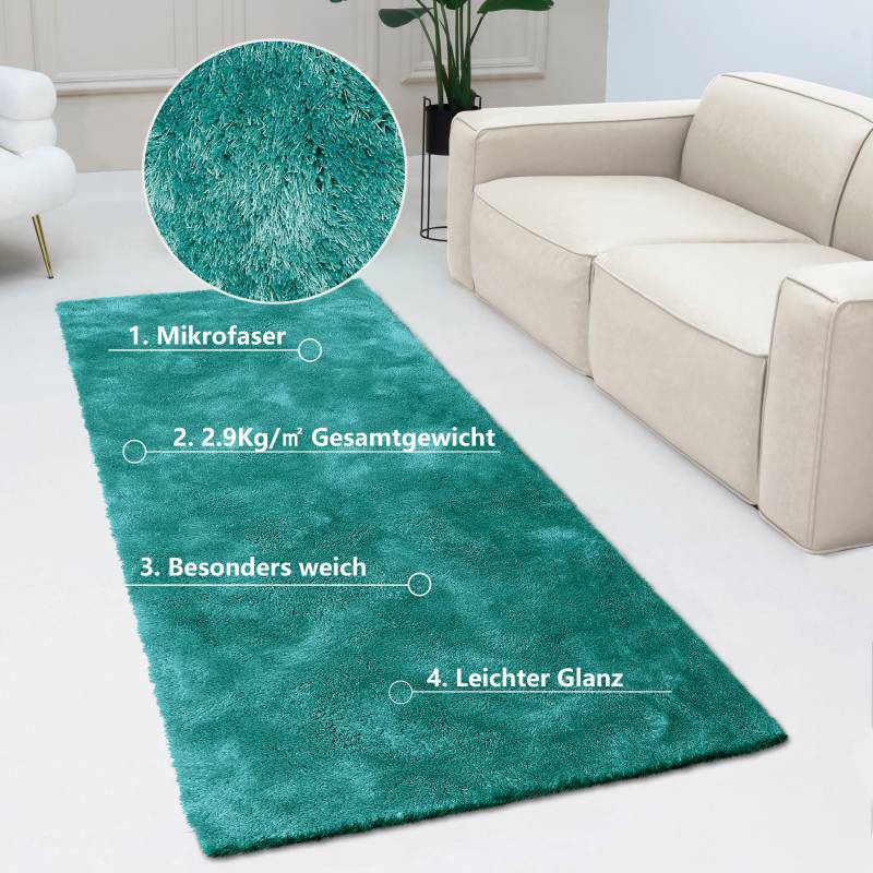 Bruno Banani Hochflor-Läufer »Dana Teppich, Kundenliebling«, rechteckig, 30 mm Höhe, Brücke, uni, weich, Mikrofaser, Diele, Flur, Wohnzimmer, Schlafzimmer von Bruno Banani
