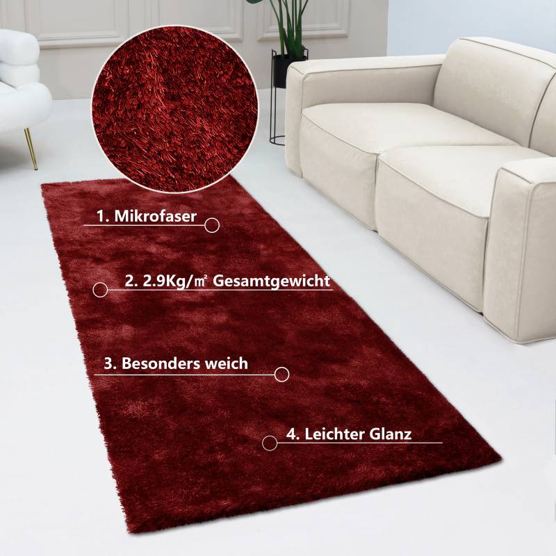 Bruno Banani Hochflor-Läufer »Dana Teppich, Kundenliebling«, rechteckig, 30 mm Höhe, Brücke, uni, weich, Mikrofaser, Diele, Flur, Wohnzimmer, Schlafzimmer von Bruno Banani