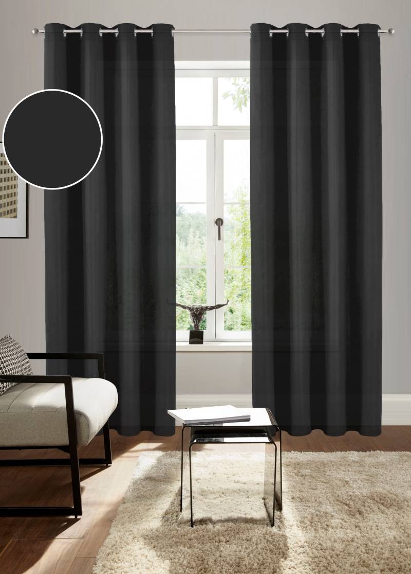 Bruno Banani Vorhang »Lagan«, (2 St.), 2-er Set, gewebt, Microfaser, versch. Grössen, einfarbig, Bestseller von Bruno Banani