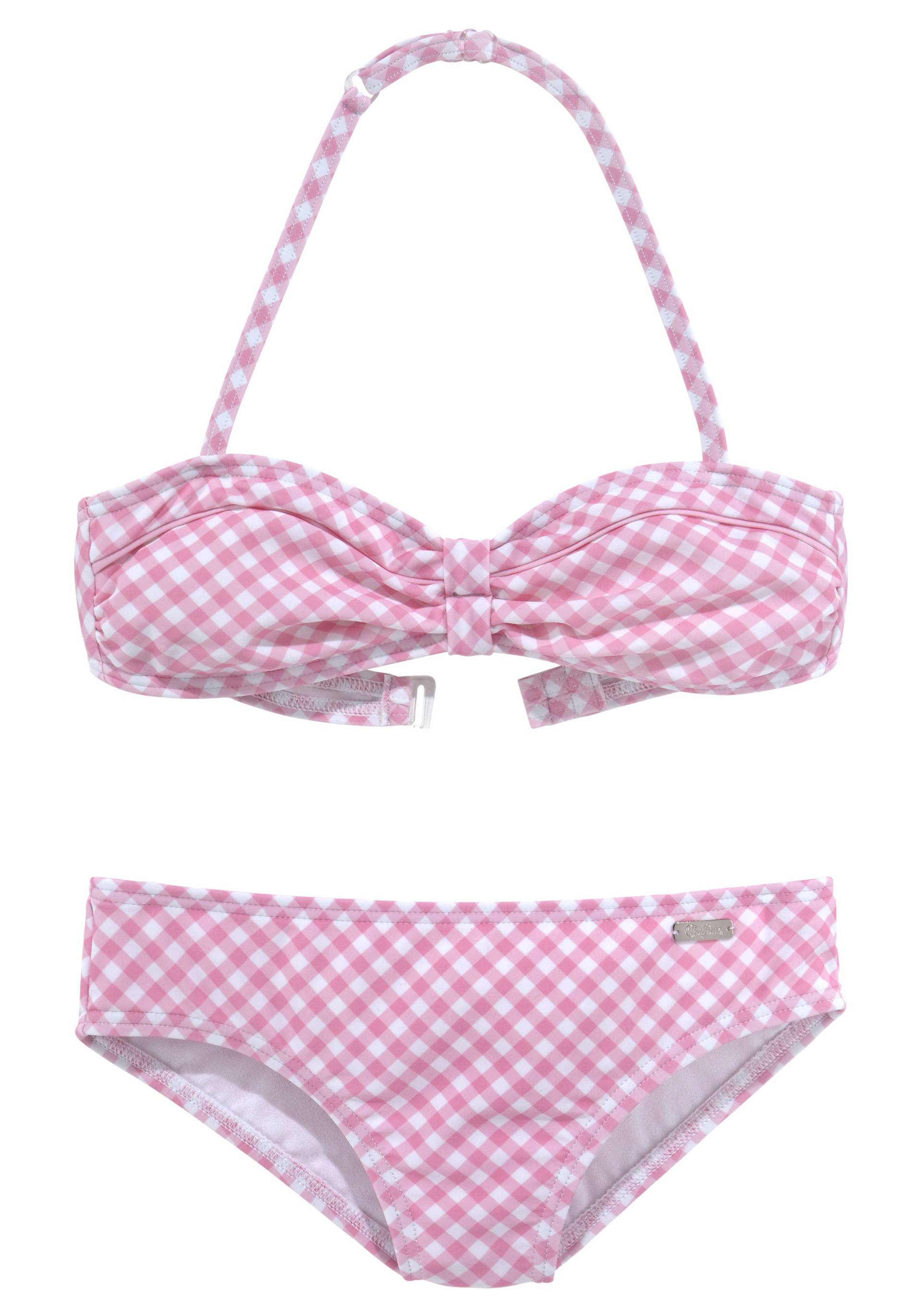 Buffalo Bandeau-Bikini »Karo Kids«, mit unifarbenen Details von Buffalo