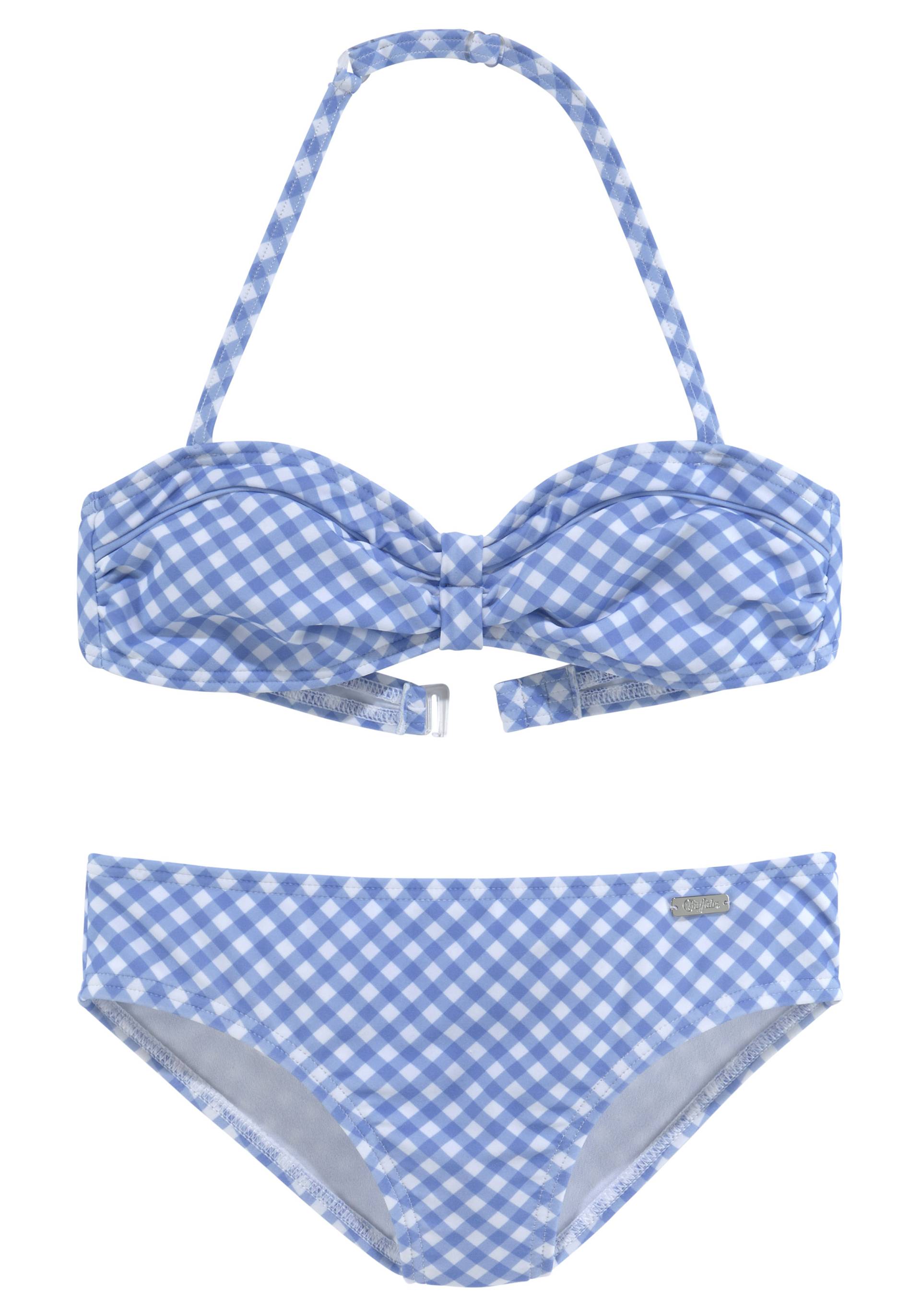 Buffalo Bandeau-Bikini »Karo Kids«, mit unifarbenen Details von Buffalo