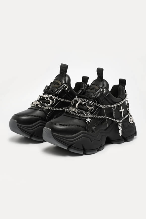 Buffalo Binary Charm Plateau Sneaker | Black + Silver | Damen  | EU38 von Buffalo