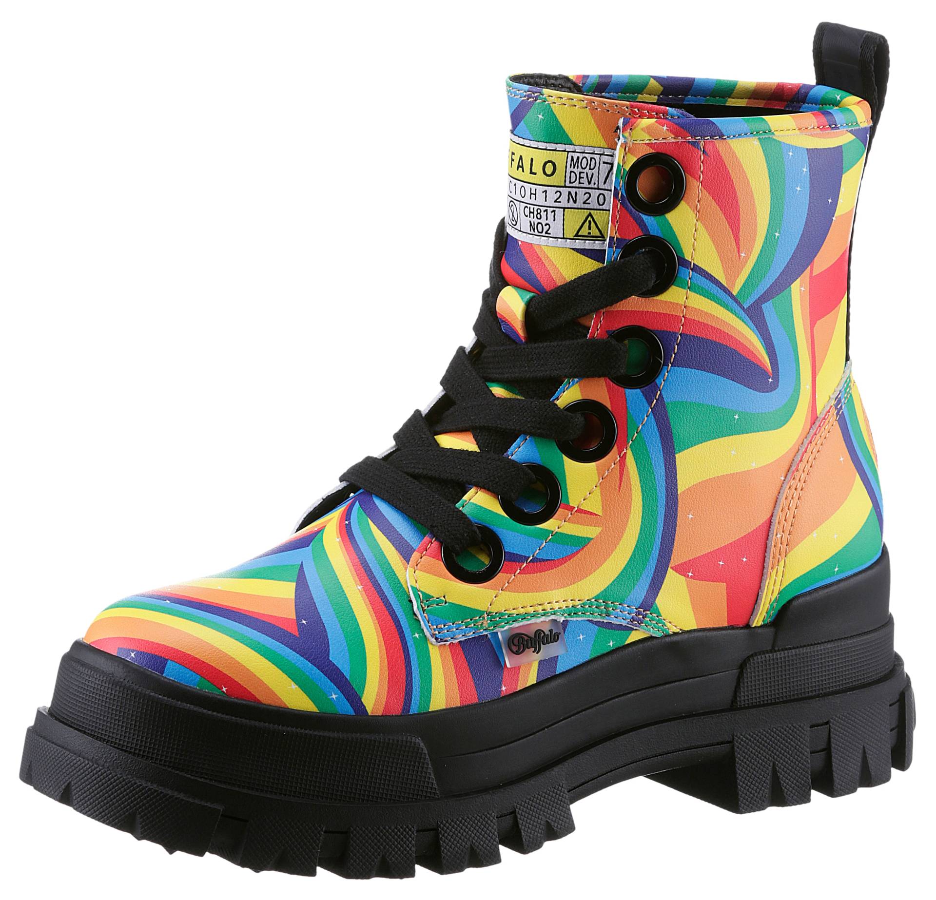 Buffalo Schnürboots »CORIN«, in auffälligen Regenbogen-Farben von Buffalo