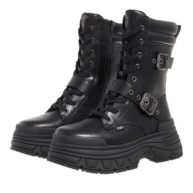 Buffalo Stiefel & Boots - Fusion Lace Up Biker - Gr. 40 (EU) - in Schwarz - für Damen von Buffalo