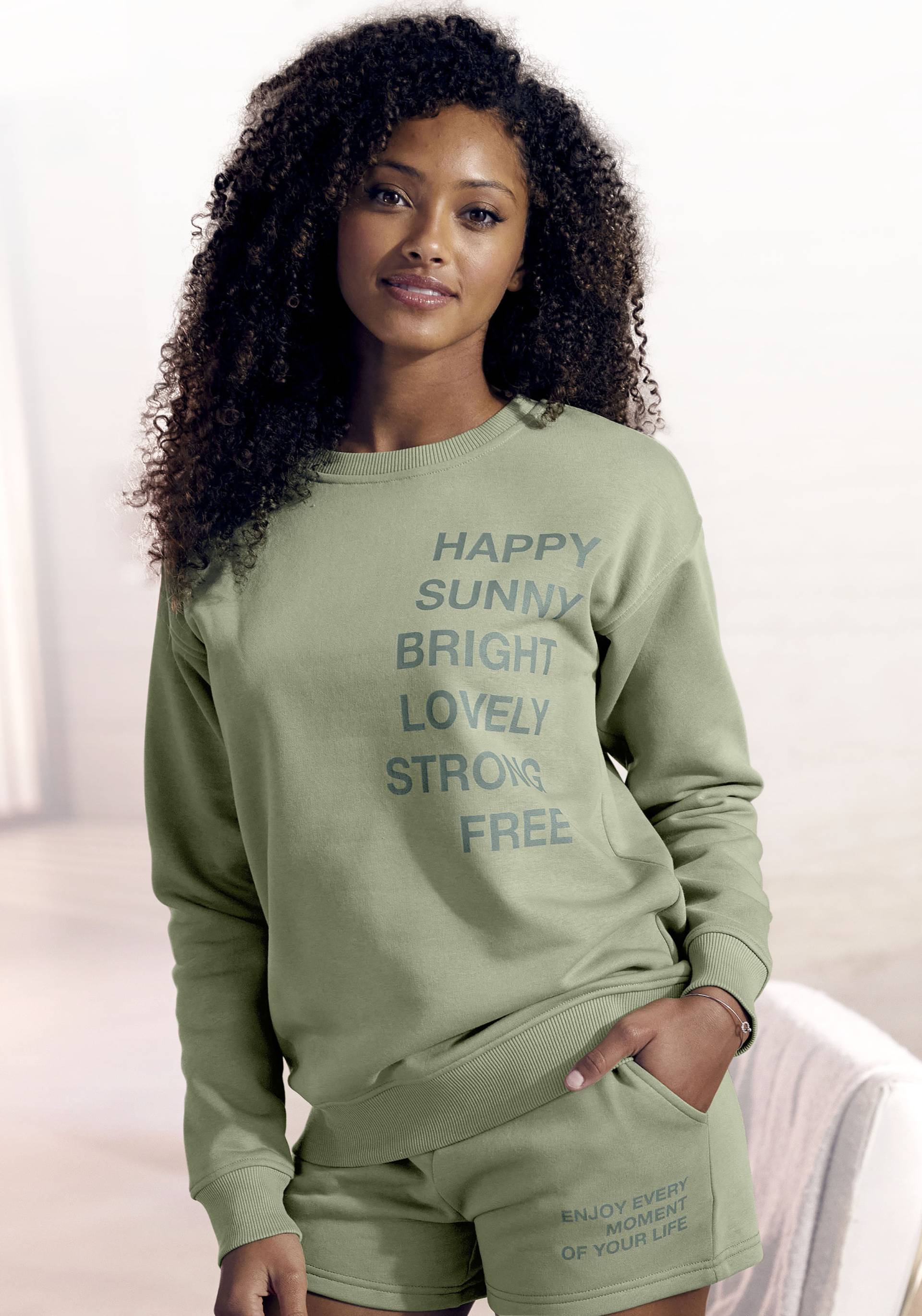 Buffalo Sweatshirt, mit Statement Druck, Loungeanzug von Buffalo