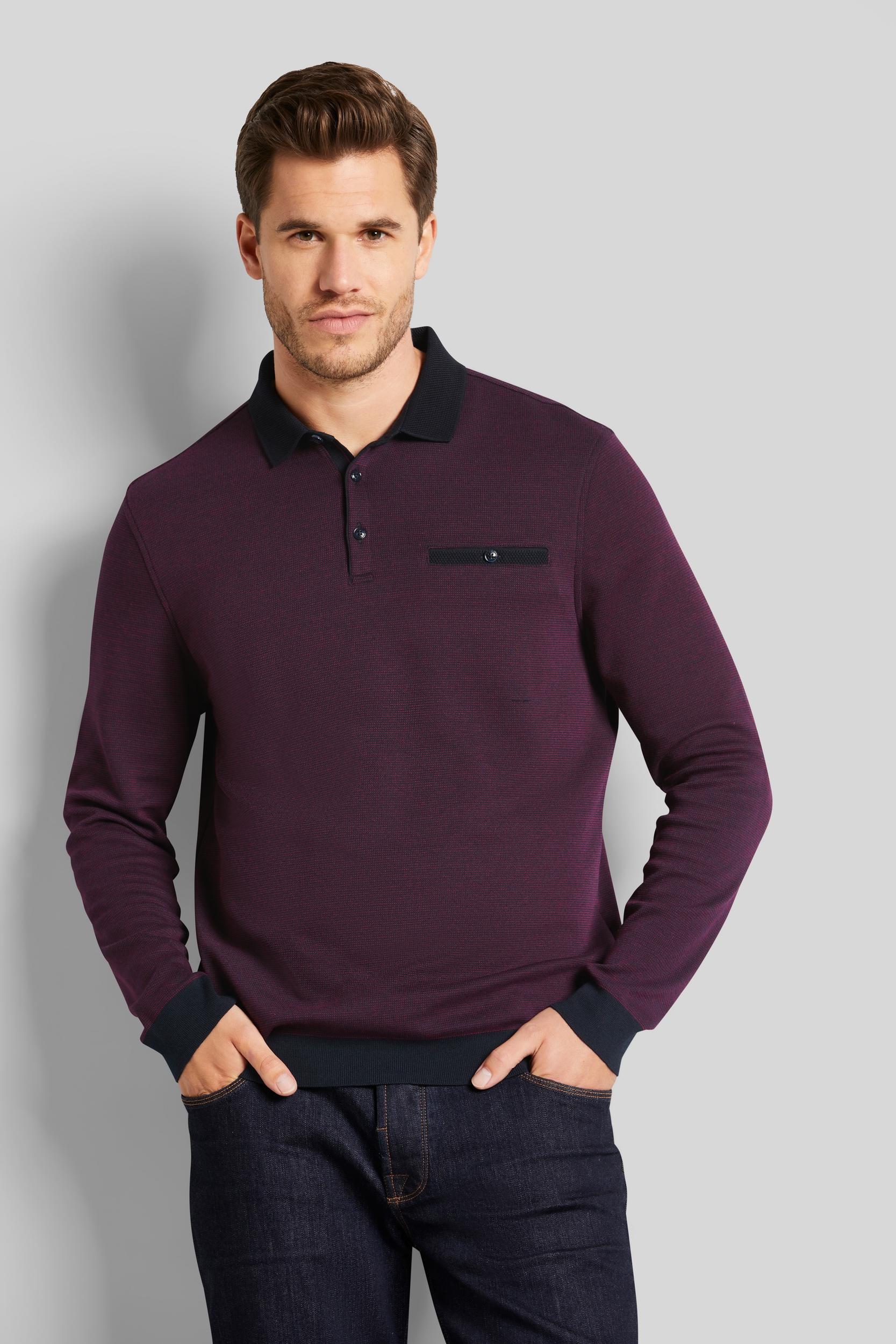 bugatti Langarm-Poloshirt von Bugatti