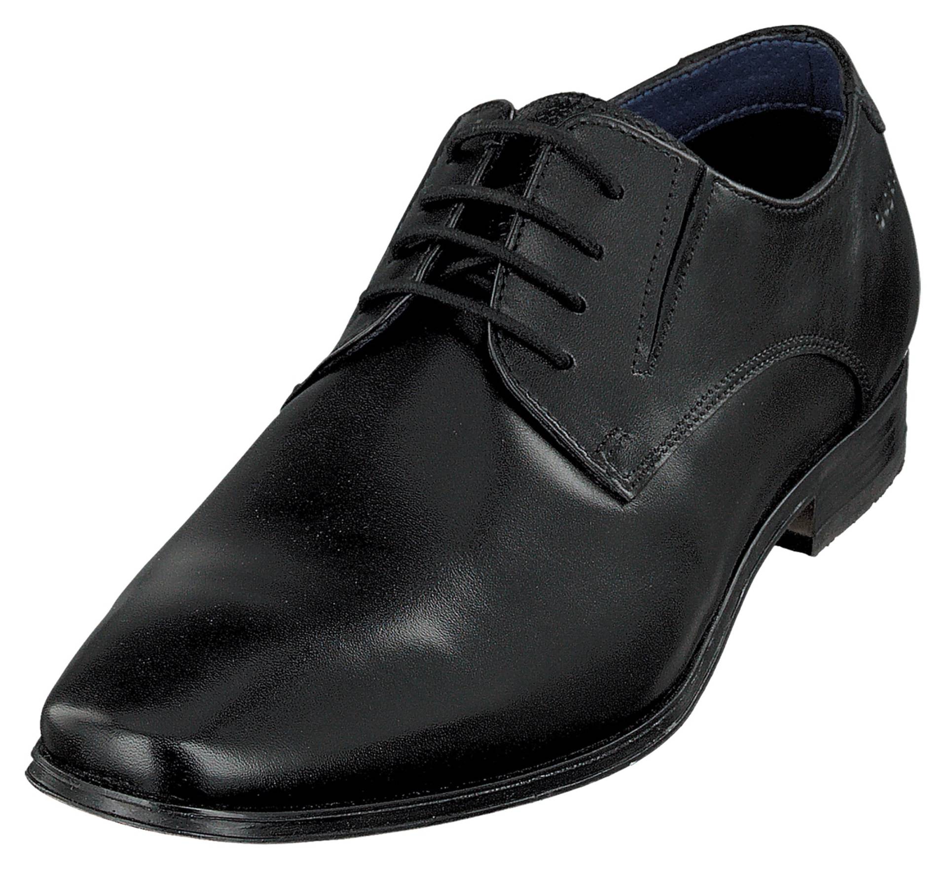 bugatti Schnürschuh, Blockabsatz, Abendschuh, Festtagsschuh mit Logoprägung an der Ferse von Bugatti