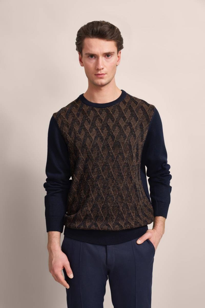 bugatti Strickpullover, mit 2-farbigem Rautenmuster von Bugatti