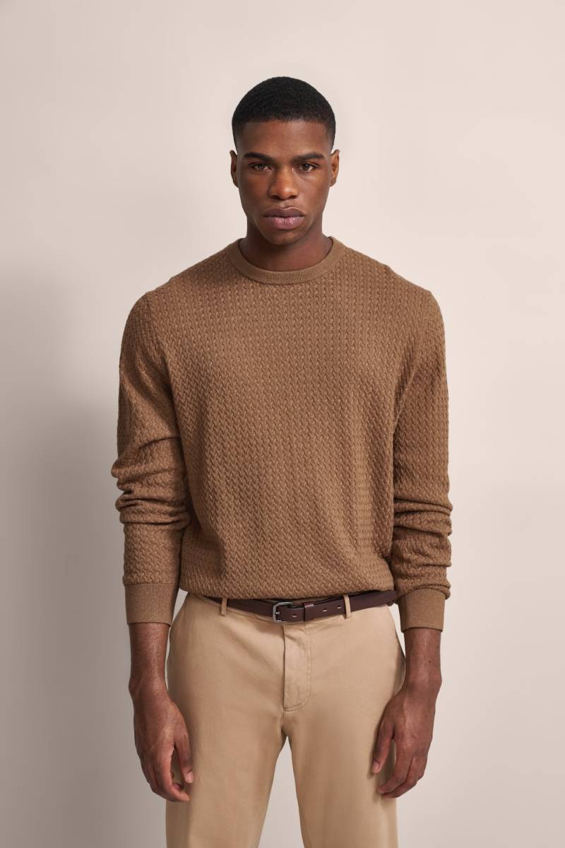 bugatti Strickpullover, mit Geflechtstruktur von Bugatti