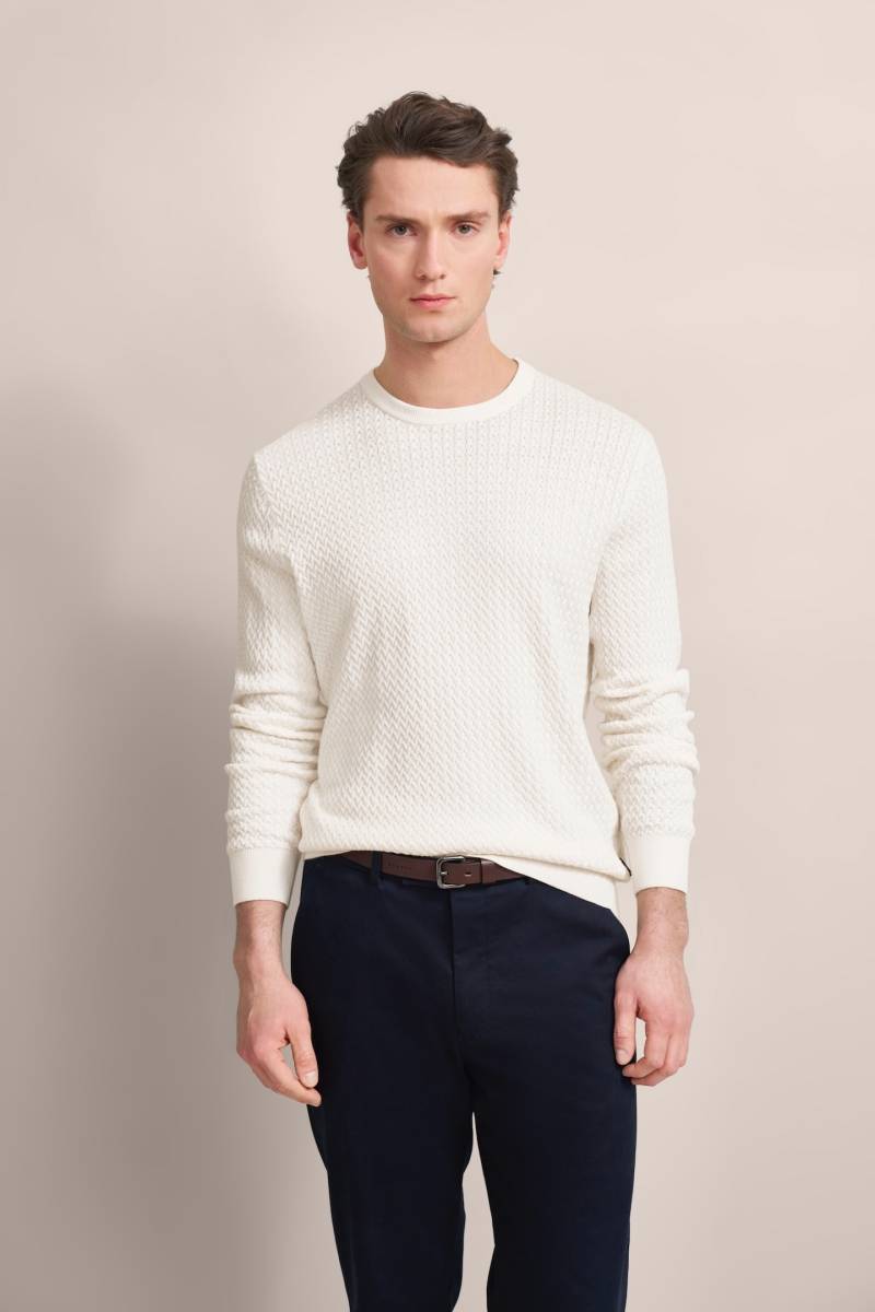 bugatti Strickpullover, mit Geflechtstruktur von Bugatti