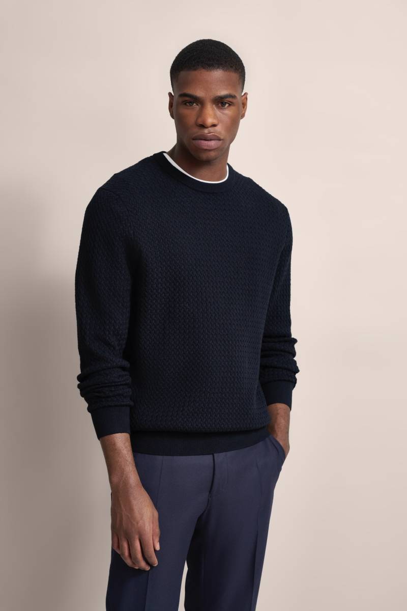 bugatti Strickpullover, mit Geflechtstruktur von Bugatti