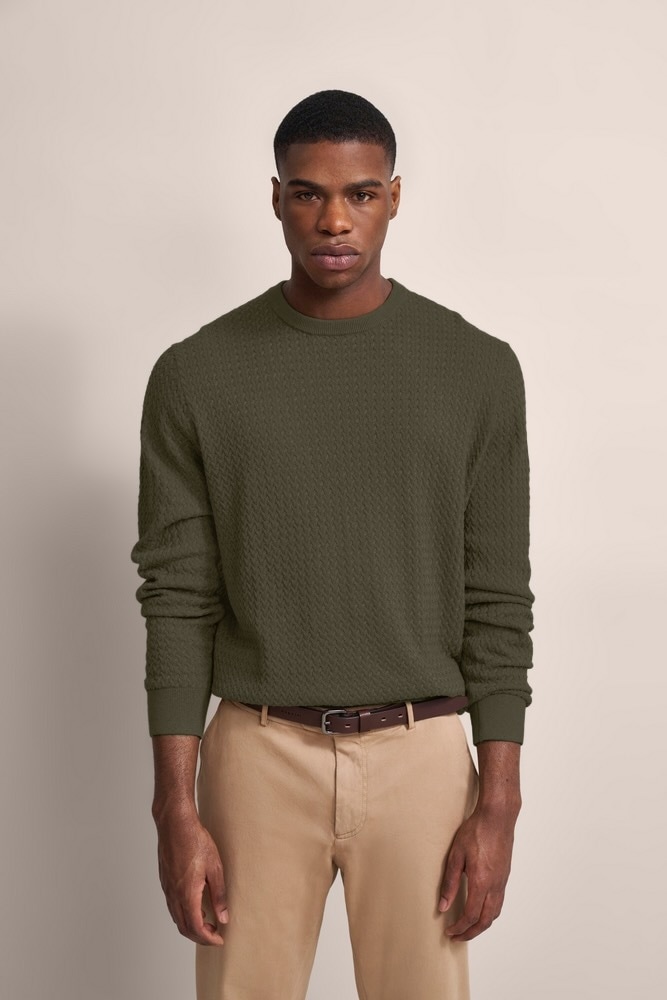bugatti Strickpullover, mit Geflechtstruktur von Bugatti