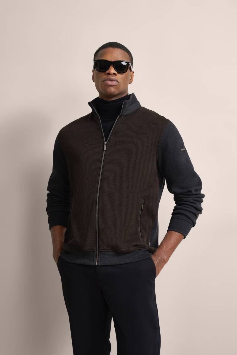 bugatti Sweatjacke, mit Hahnentrittmuster von Bugatti