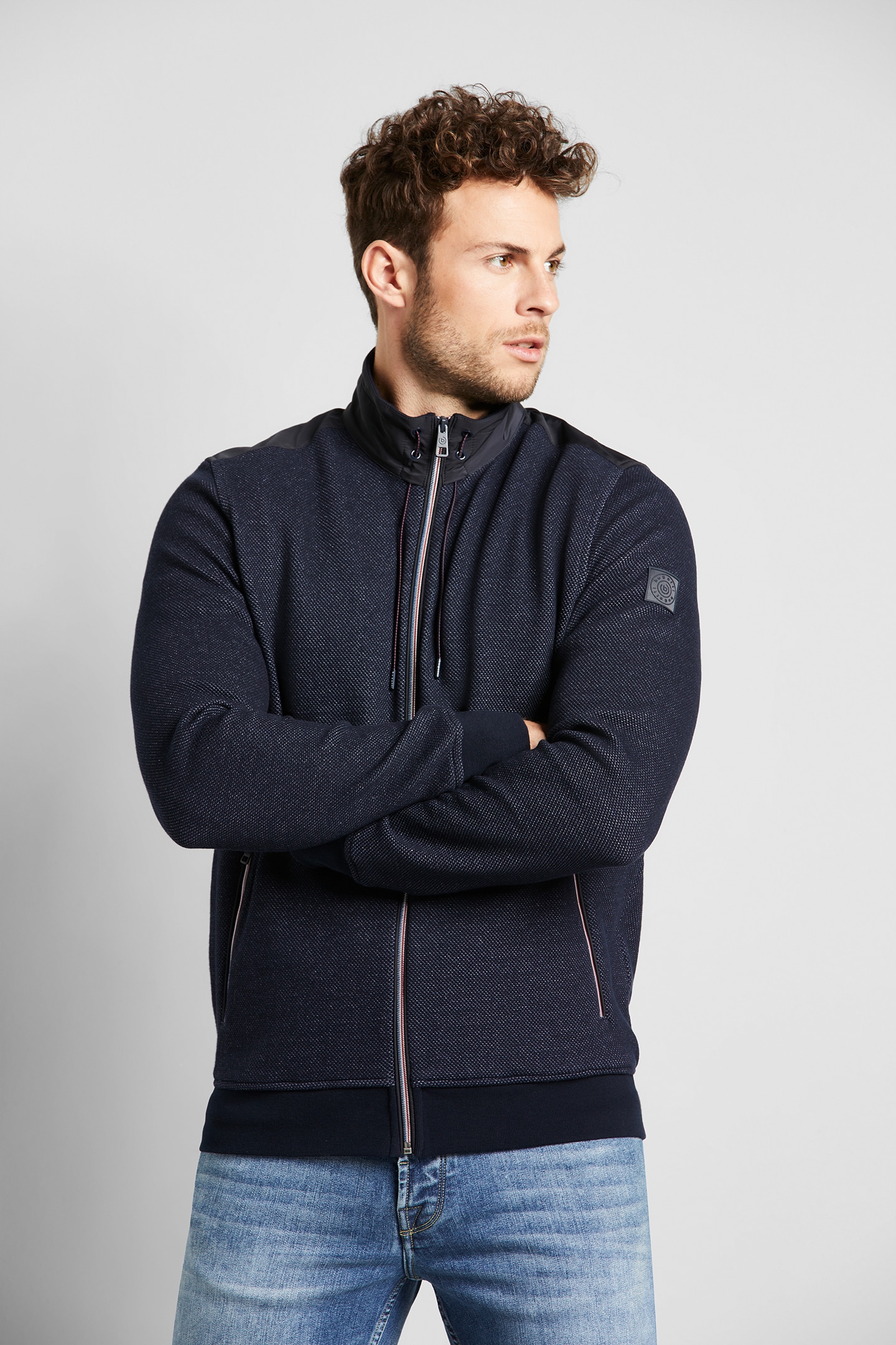 bugatti Sweatjacke, mit Stehkragen von Bugatti