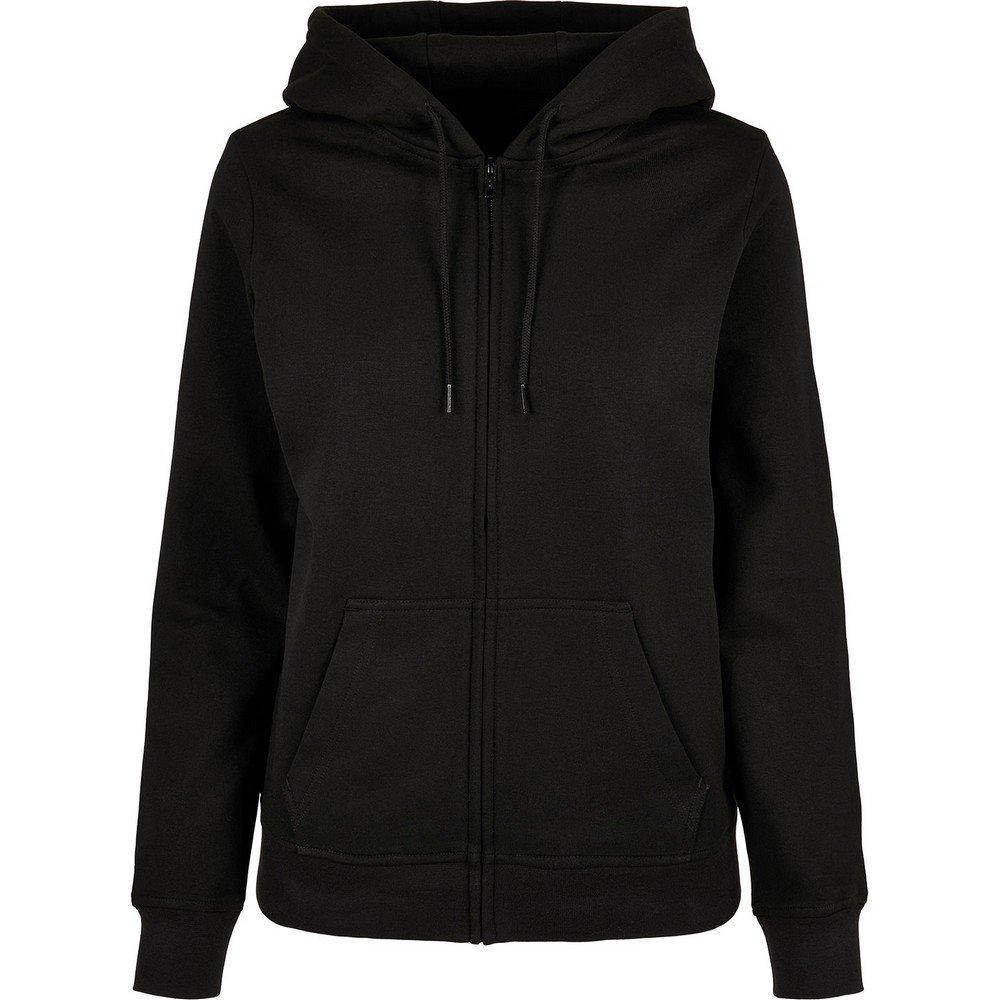 Basic Hoodie Mit Durchgehendem Reißverschluss Damen Schwarz 48 von Build Your Own