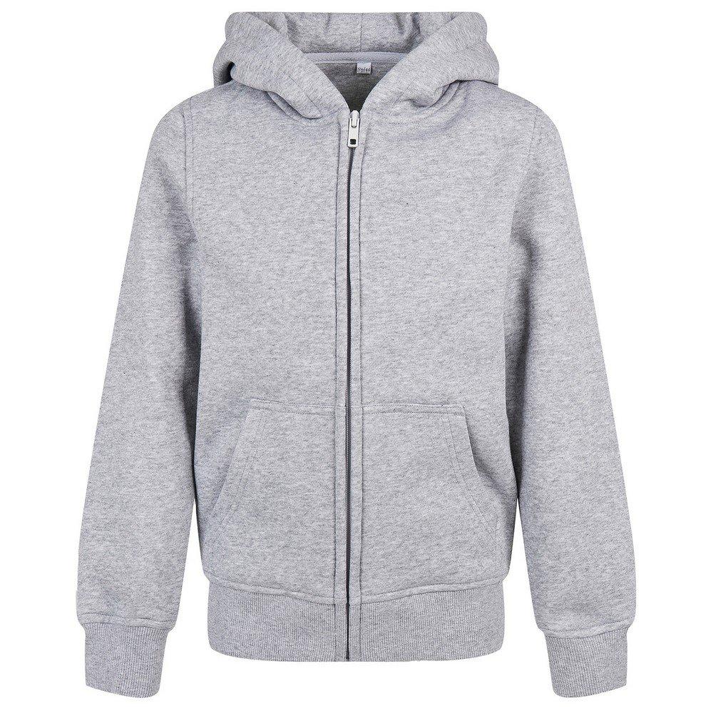 Basic Hoodie Mit Durchgehendem Reißverschluss Mädchen Grau 116 von Build Your Own