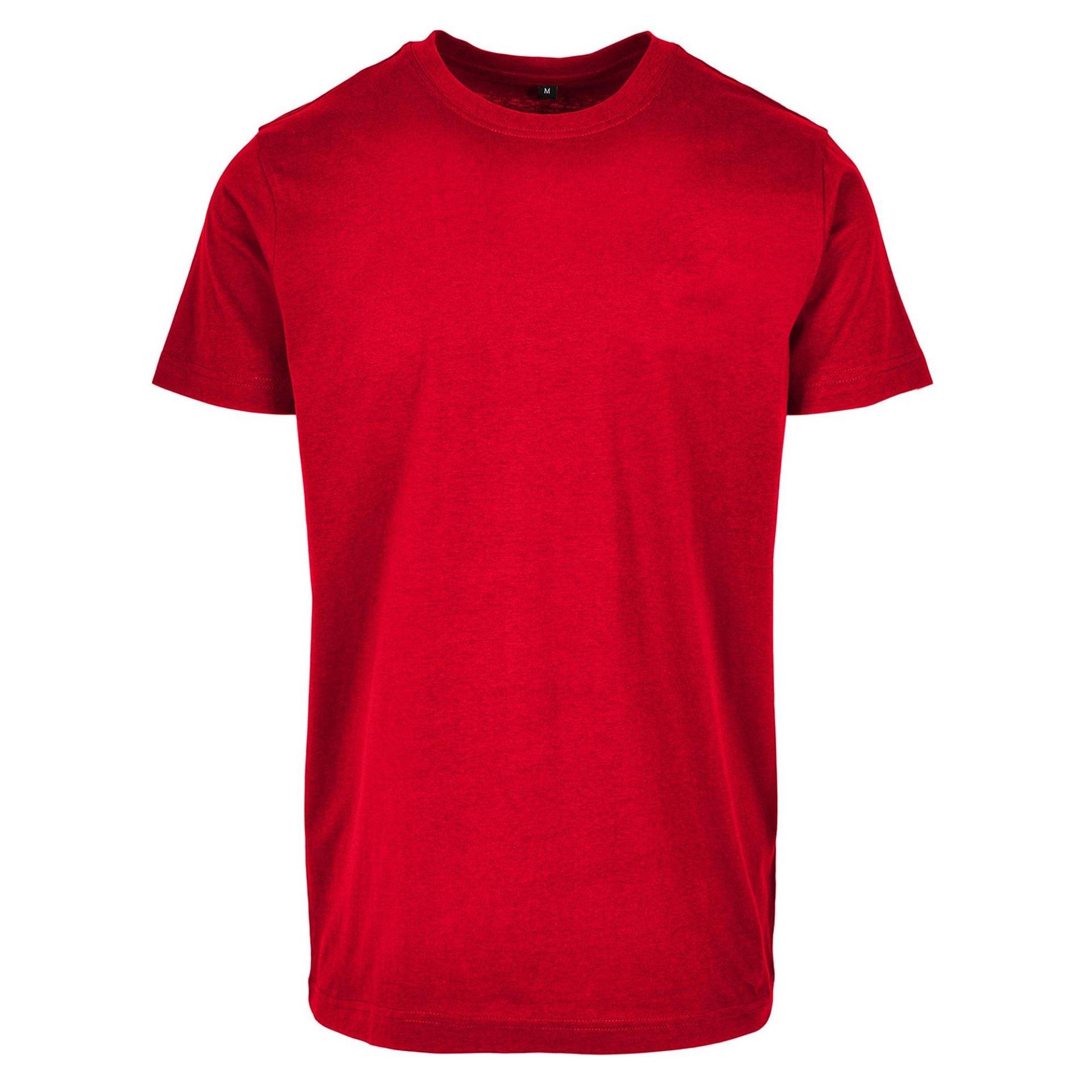 Basic Tshirt Rundhalsausschnitt Herren Rot Bunt 5XL von Build Your Own