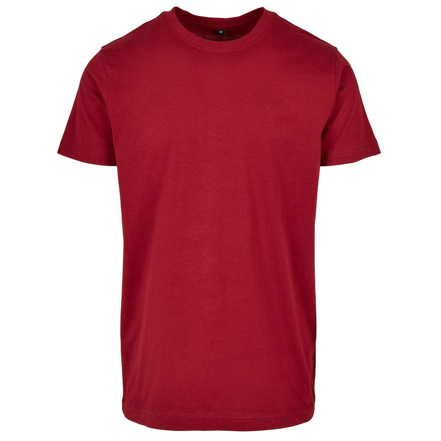 Basic Tshirt Rundhalsausschnitt Herren Weinrot XL von Build Your Own