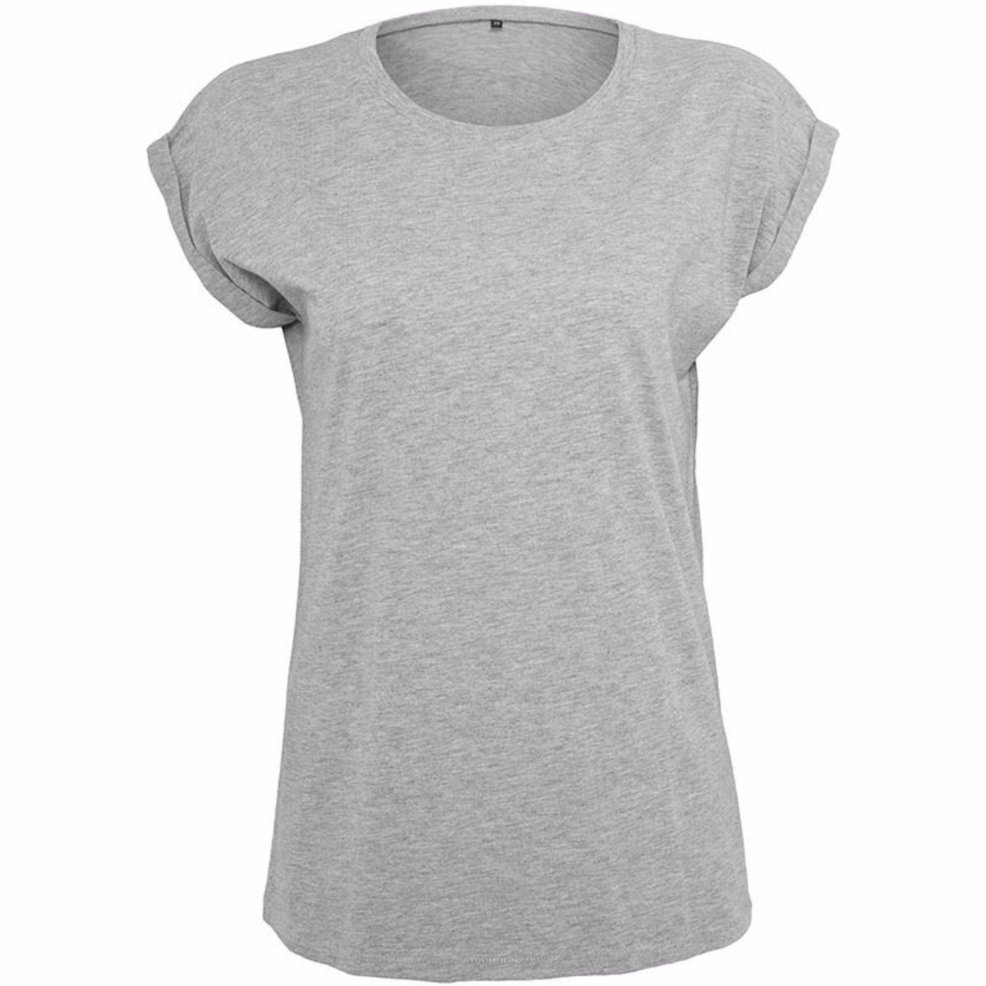 Dame Verlängerte Schulter Tshirt Damen Grau M von Build Your Own