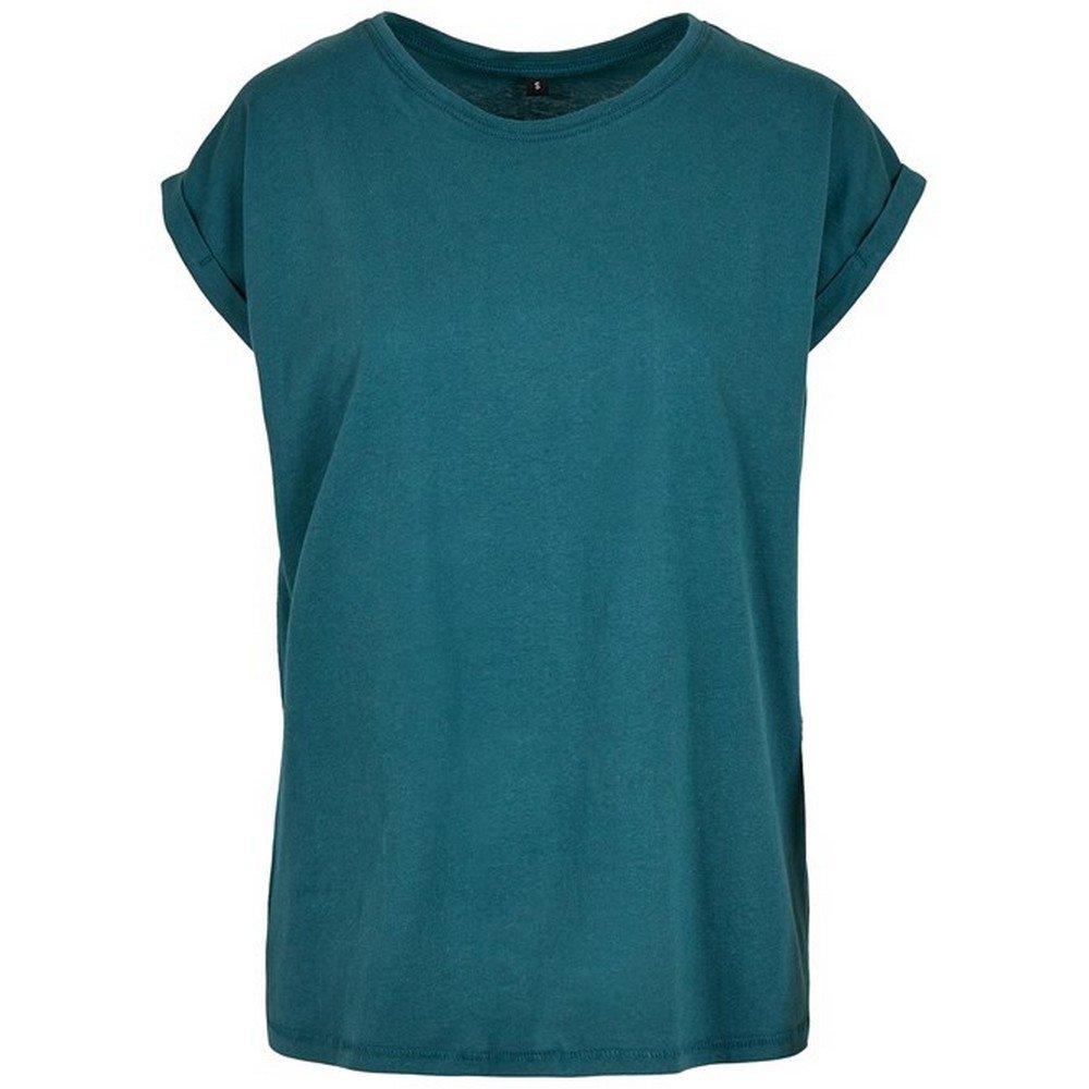 Dame Verlängerte Schulter Tshirt Damen Taubenblau L von Build Your Own