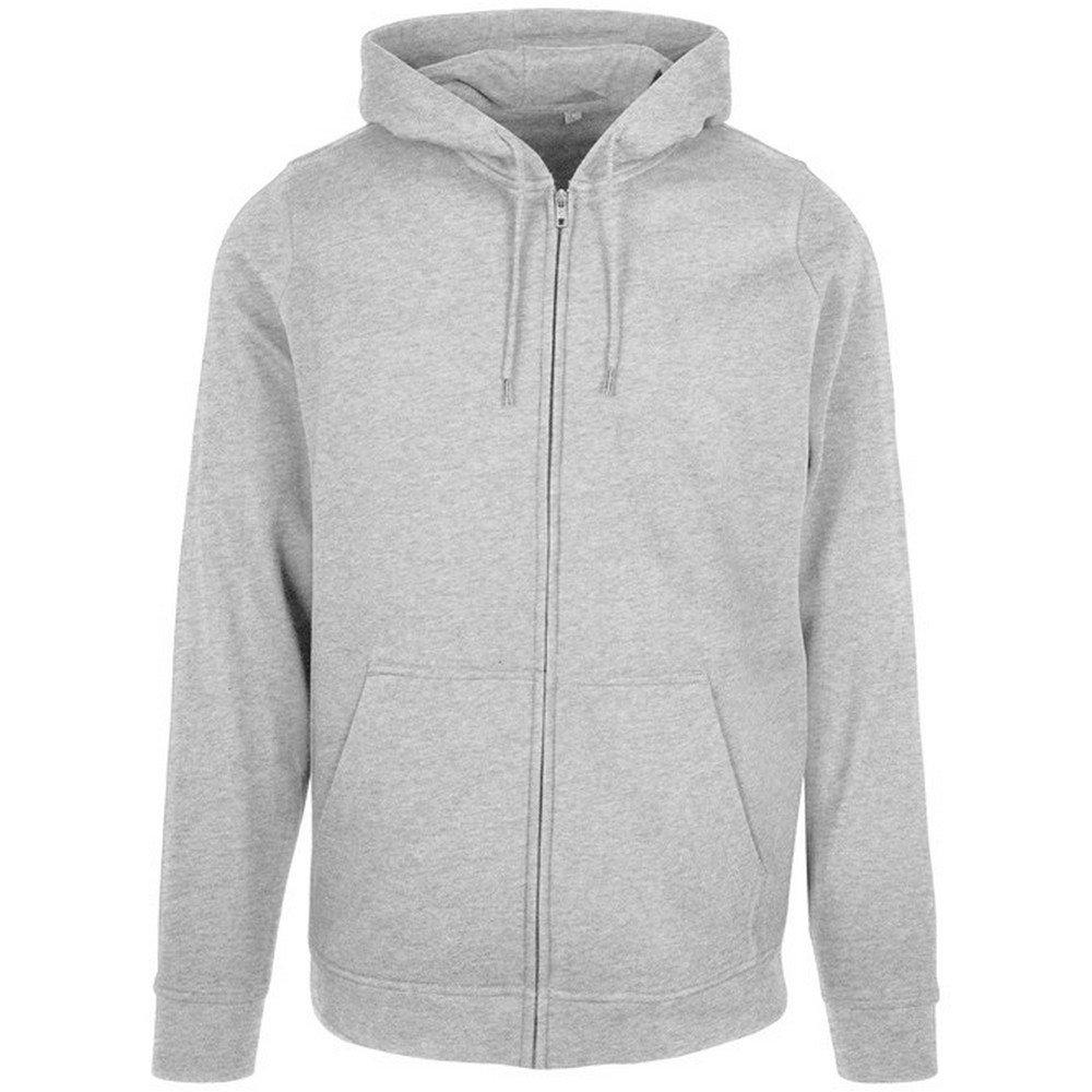 Hoodie Mit Durchgehendem Reißverschluss Herren Grau 5XL von Build Your Own