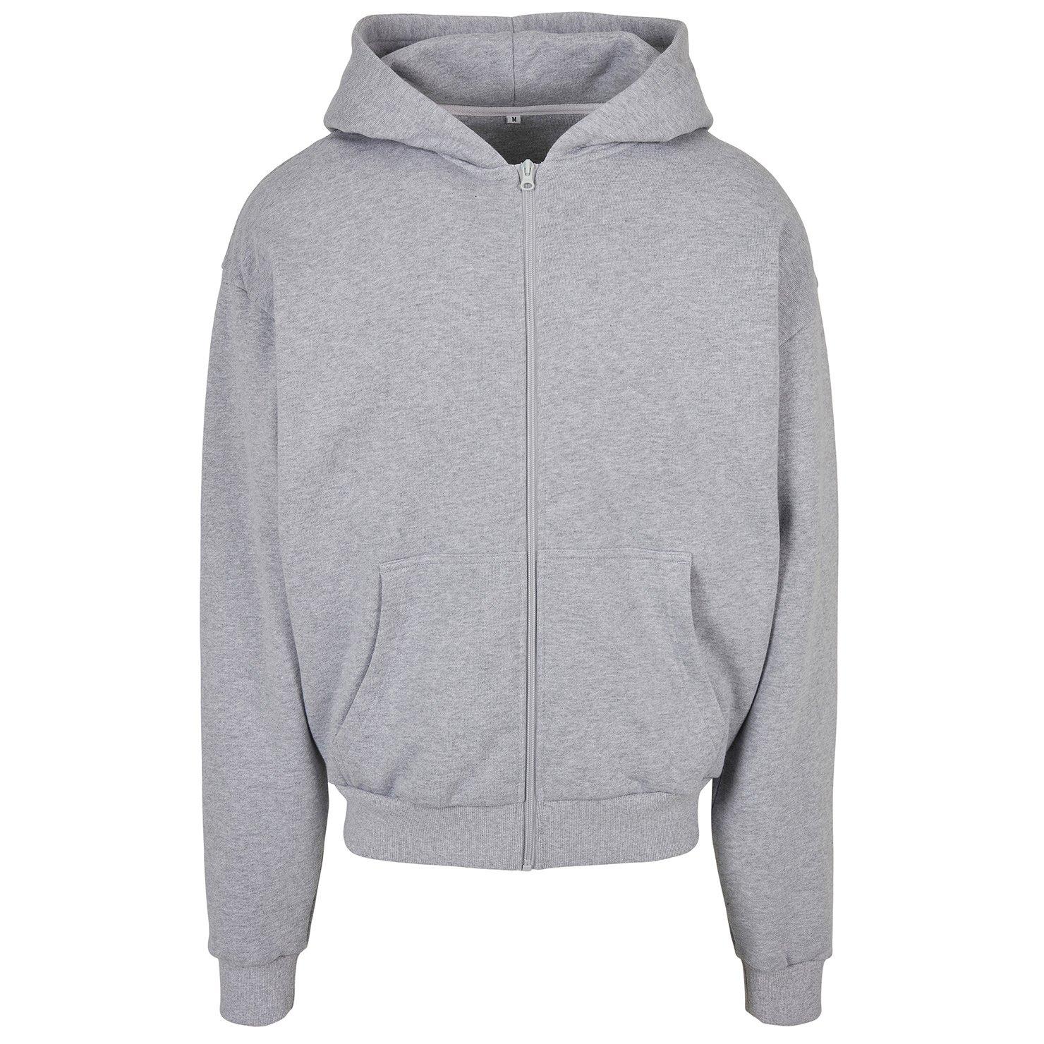 Hoodie Mit Durchgehendem Reißverschluss Ultraschwer Herren Grau 3XL von Build Your Own