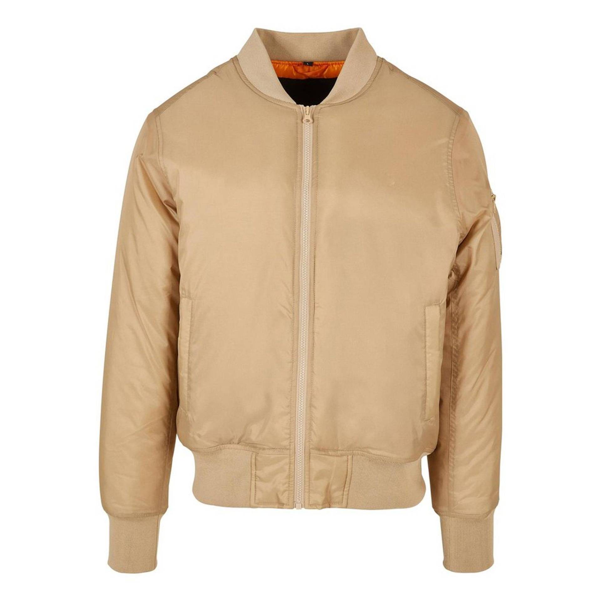 Kontrast Bomberjacke Herren Beige 5XL von Build Your Own