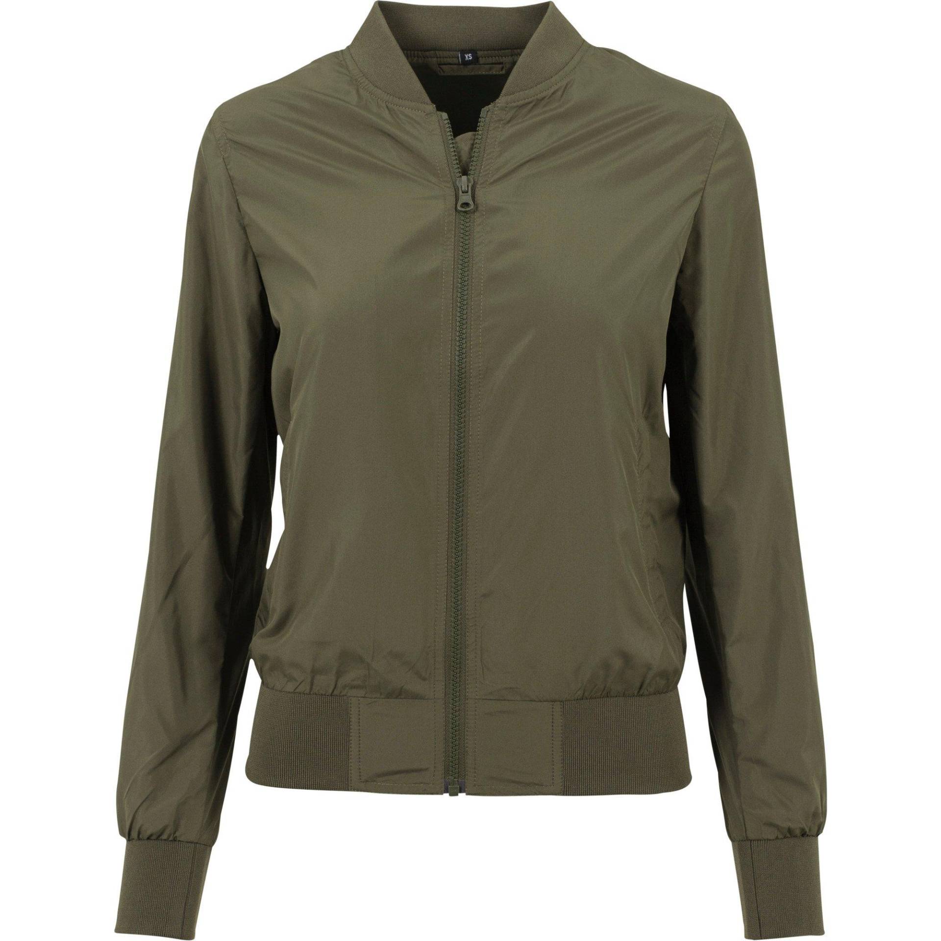 Nylonbomberjacke Damen Olivegrün S von Build Your Own