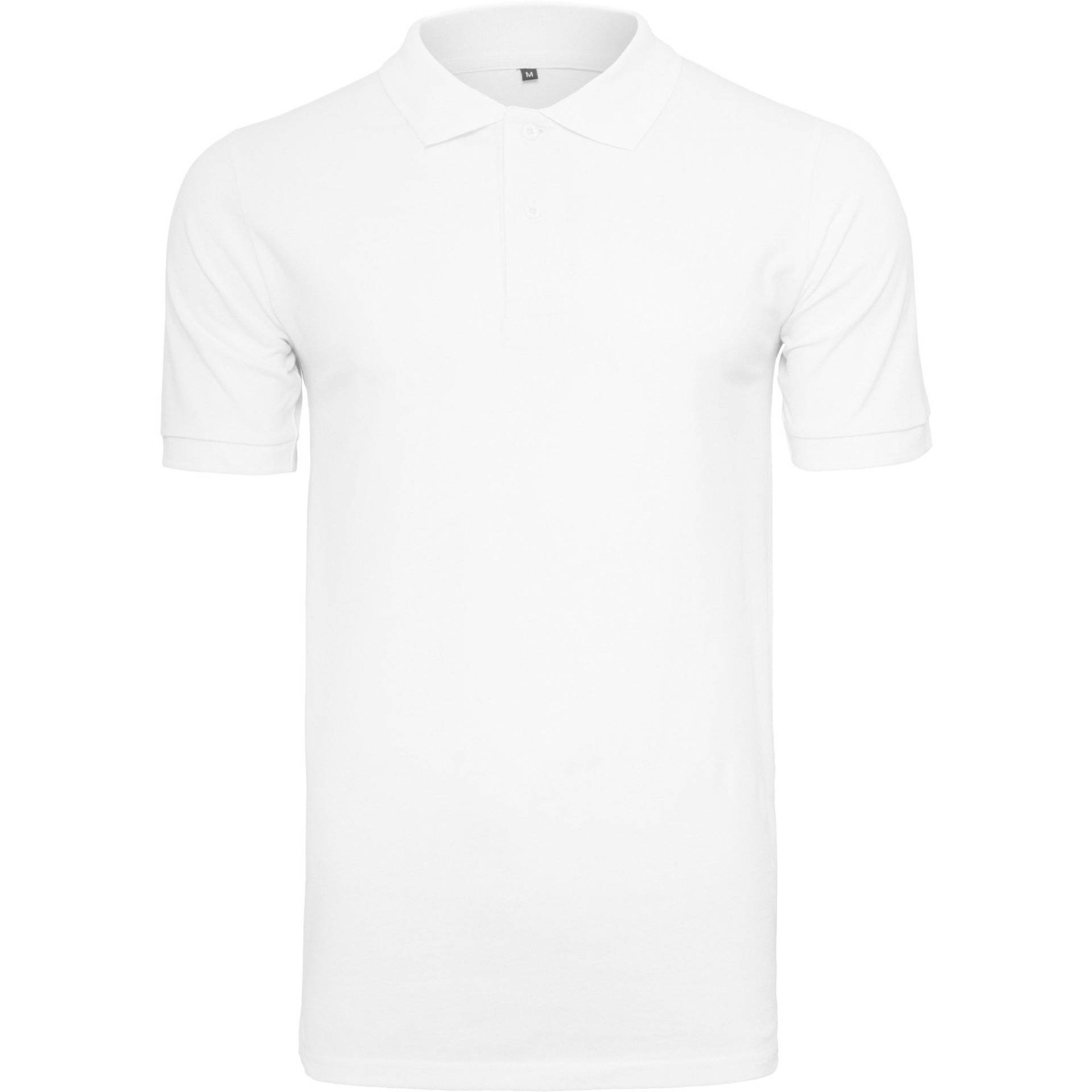 Pique Polo Shirt Herren Weiss L von Build Your Own