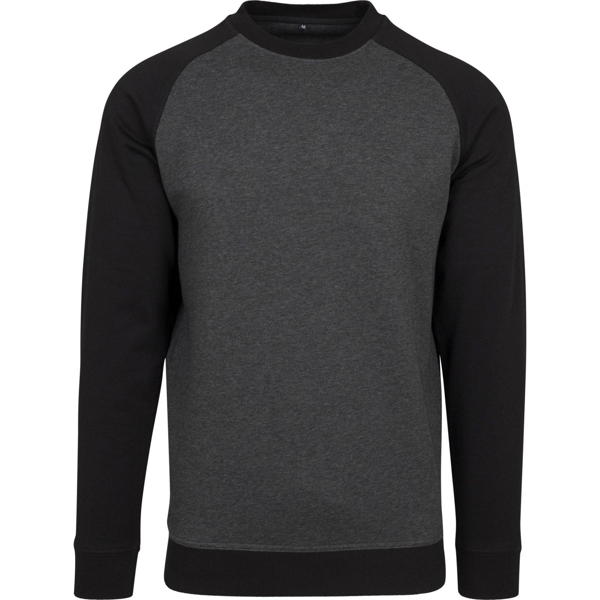 Raglan Crew Neck Shirt Herren Charcoal Black L von Build Your Own