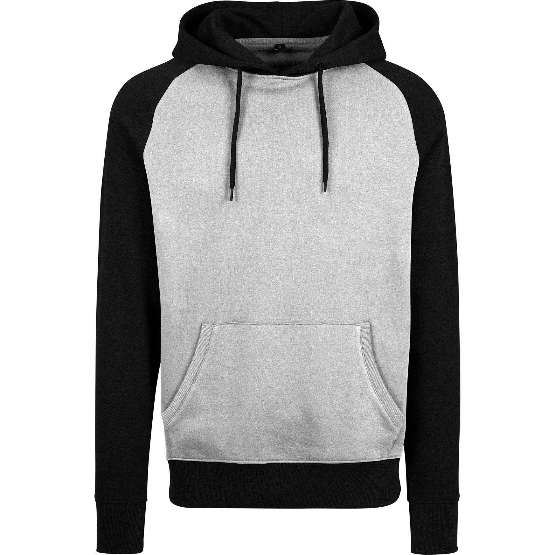 Raglan Kapuzenpullover Herren Grau S von Build Your Own