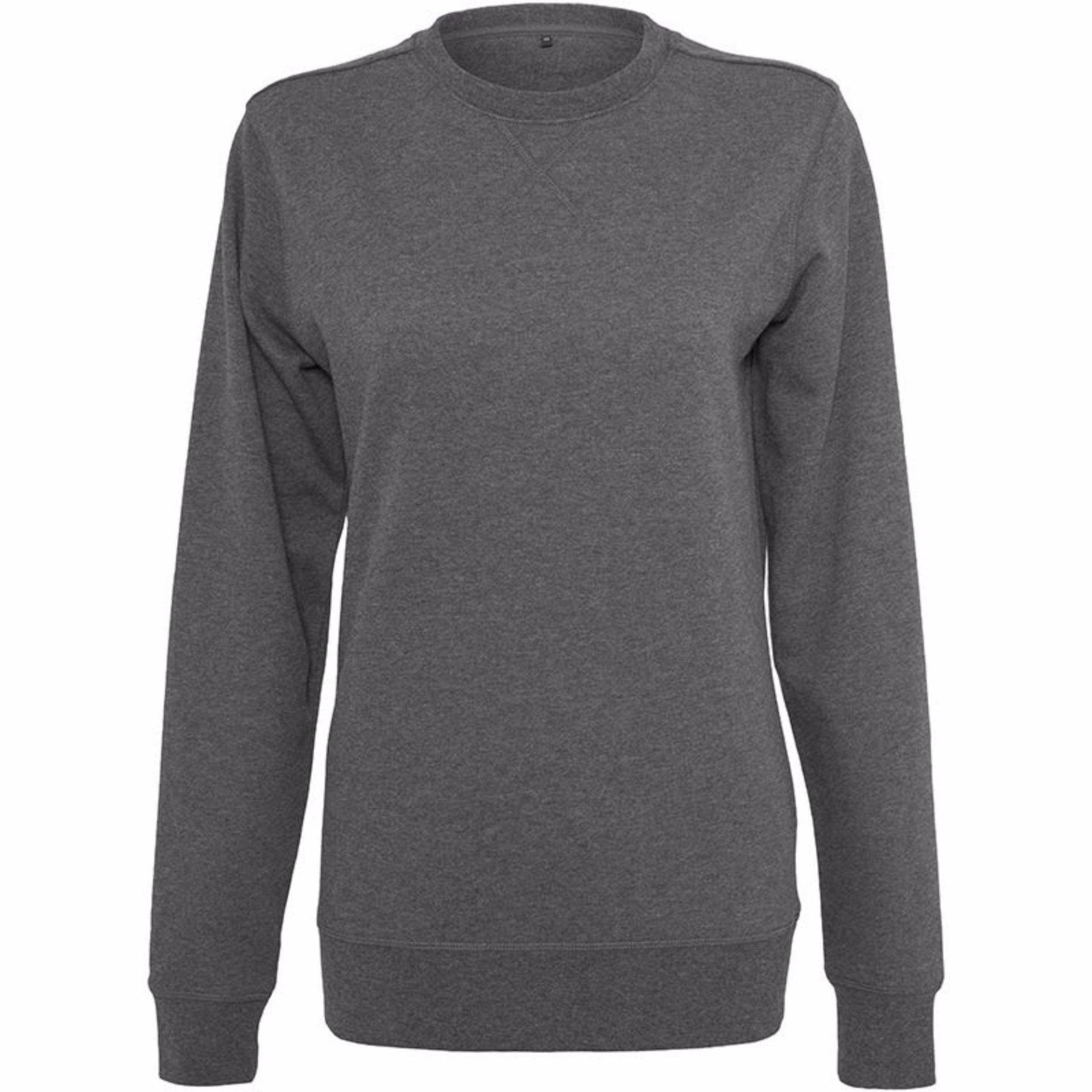 Sweatshirt Mit Rundhalsausschnitt, Leicht Damen Charcoal Black L von Build Your Own