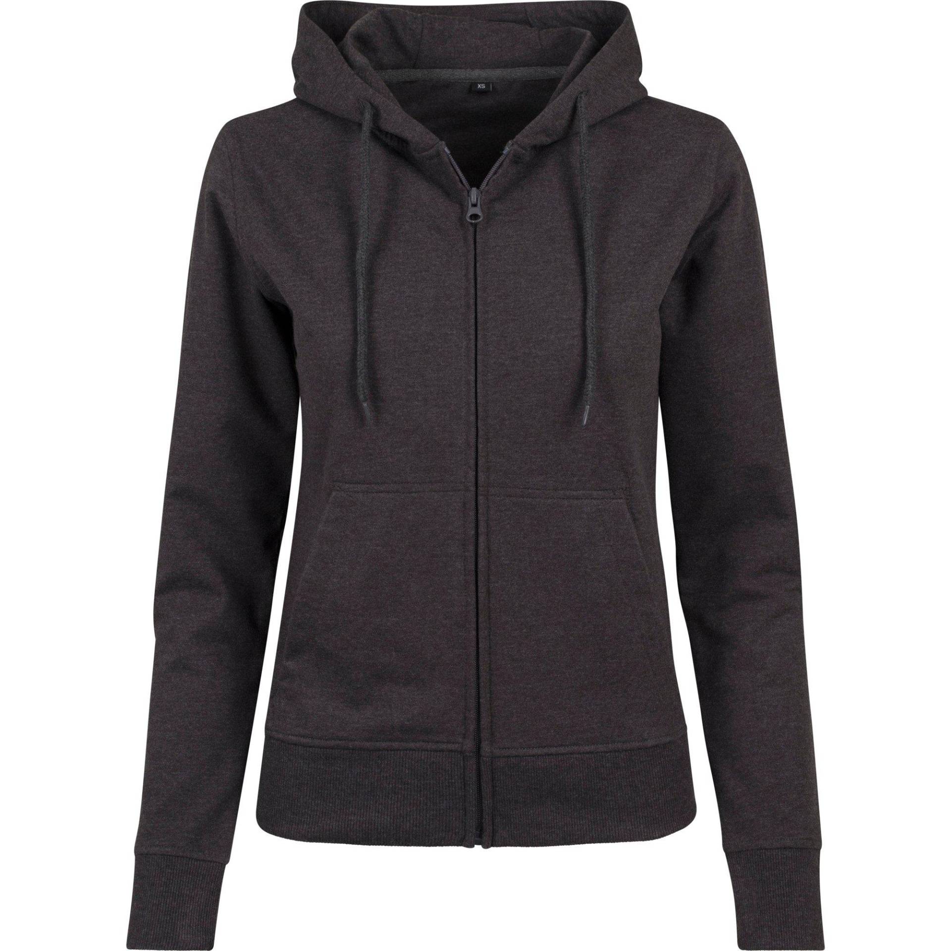 Terrykapuzenjacke Damen Charcoal Black XS von Build Your Own