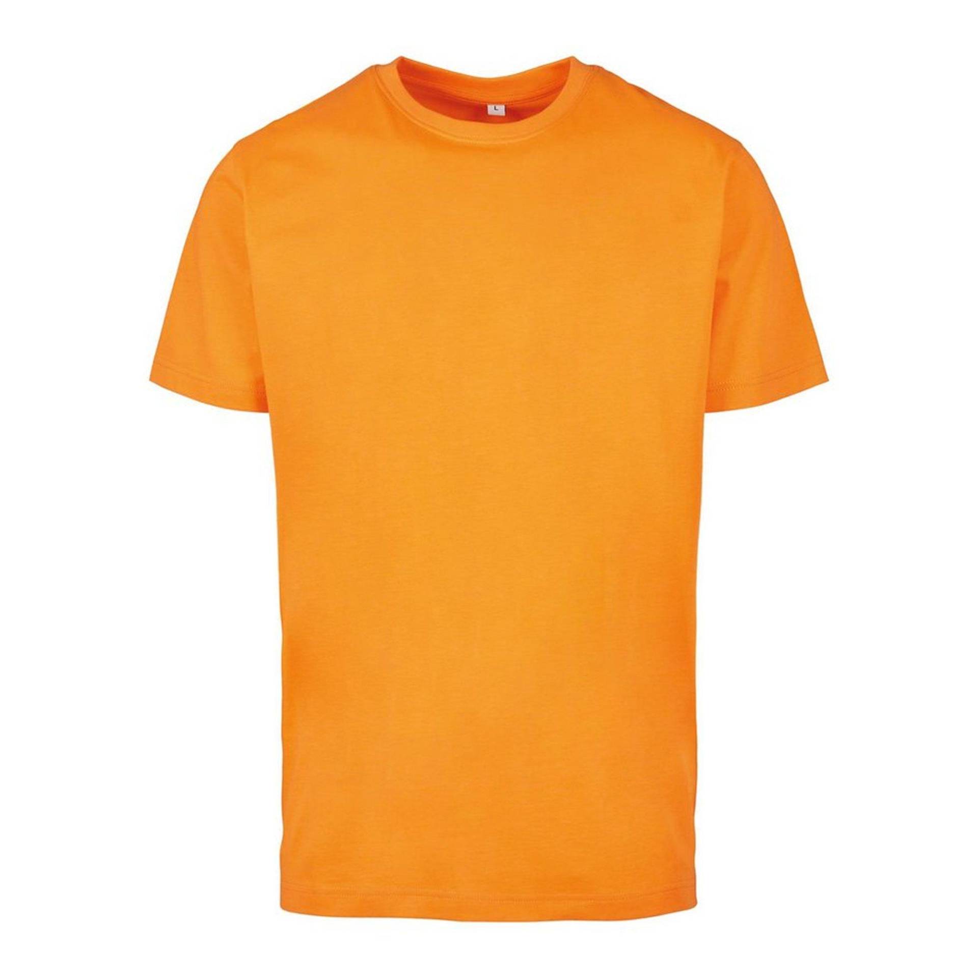 Tshirt, Runder Halsausschnitt Herren Orange L von Build Your Own