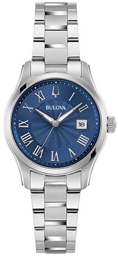 Bulova Quarzuhr, Armbanduhr, Damenuhr, Edelstahlarmband, Leuchtzeiger, Datum von Bulova