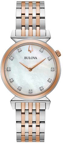 Bulova Quarzuhr, Armbanduhr, Damenuhr, wasserdicht bis 30 bar, Saphirglas, Diamant von Bulova