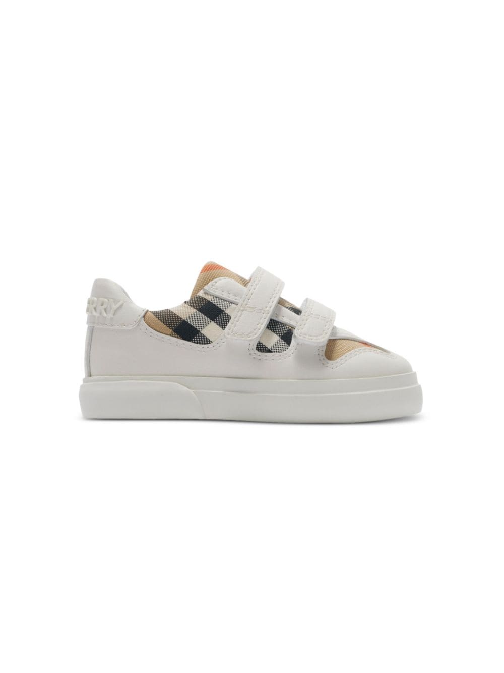 Burberry Kids Checked leather sneakers - White von Burberry Kids