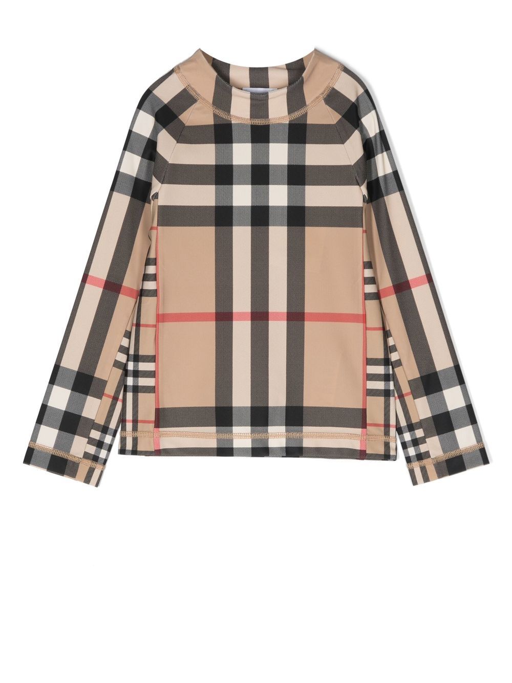 Burberry Kids Contrast Check long-sleeved top - Neutrals von Burberry Kids