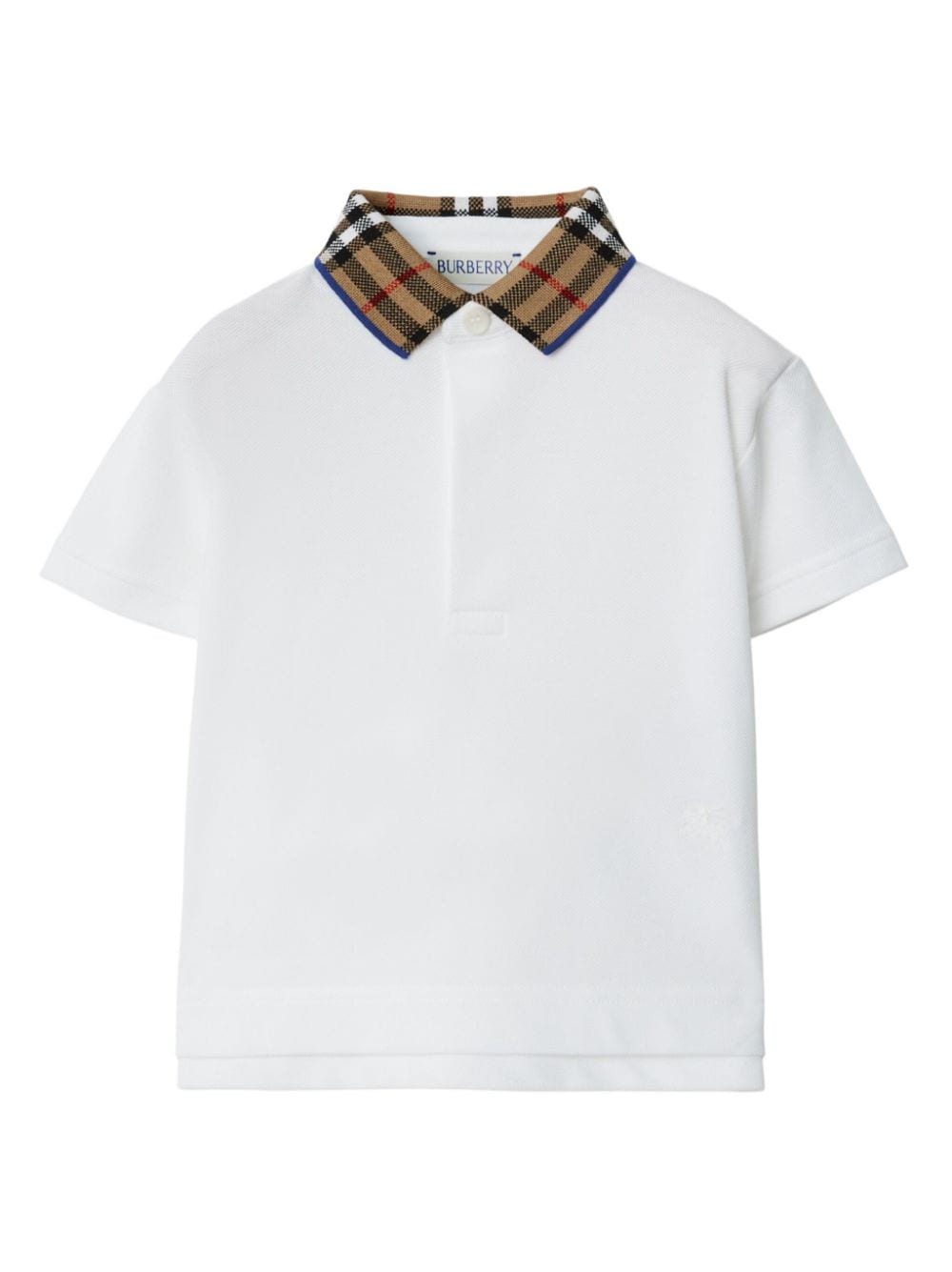 Burberry Kids EKD check-collar polo shirt - White von Burberry Kids