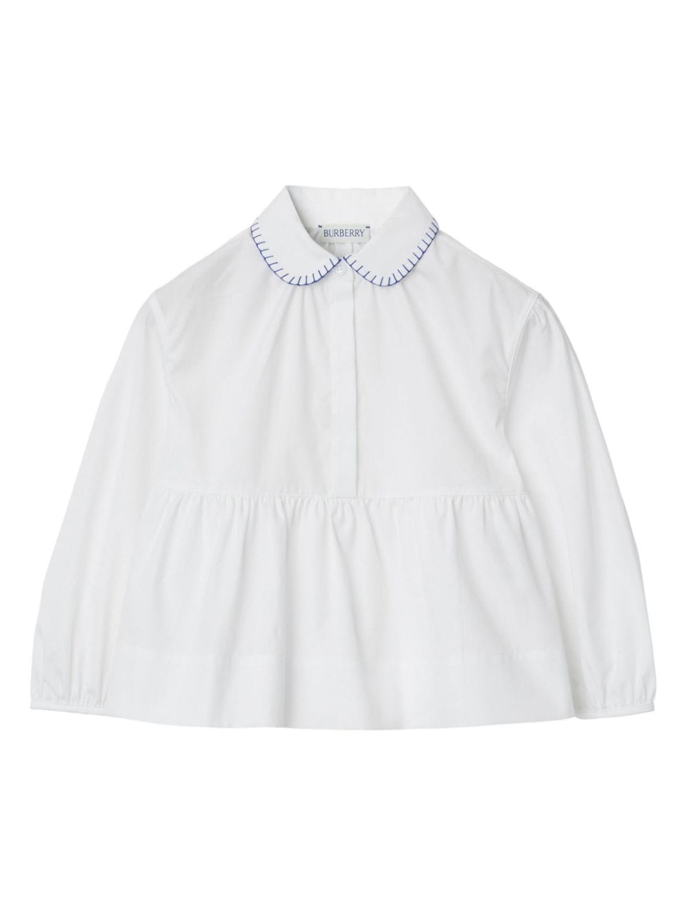 Burberry Kids EKD-embroidered peplum blouse - White von Burberry Kids