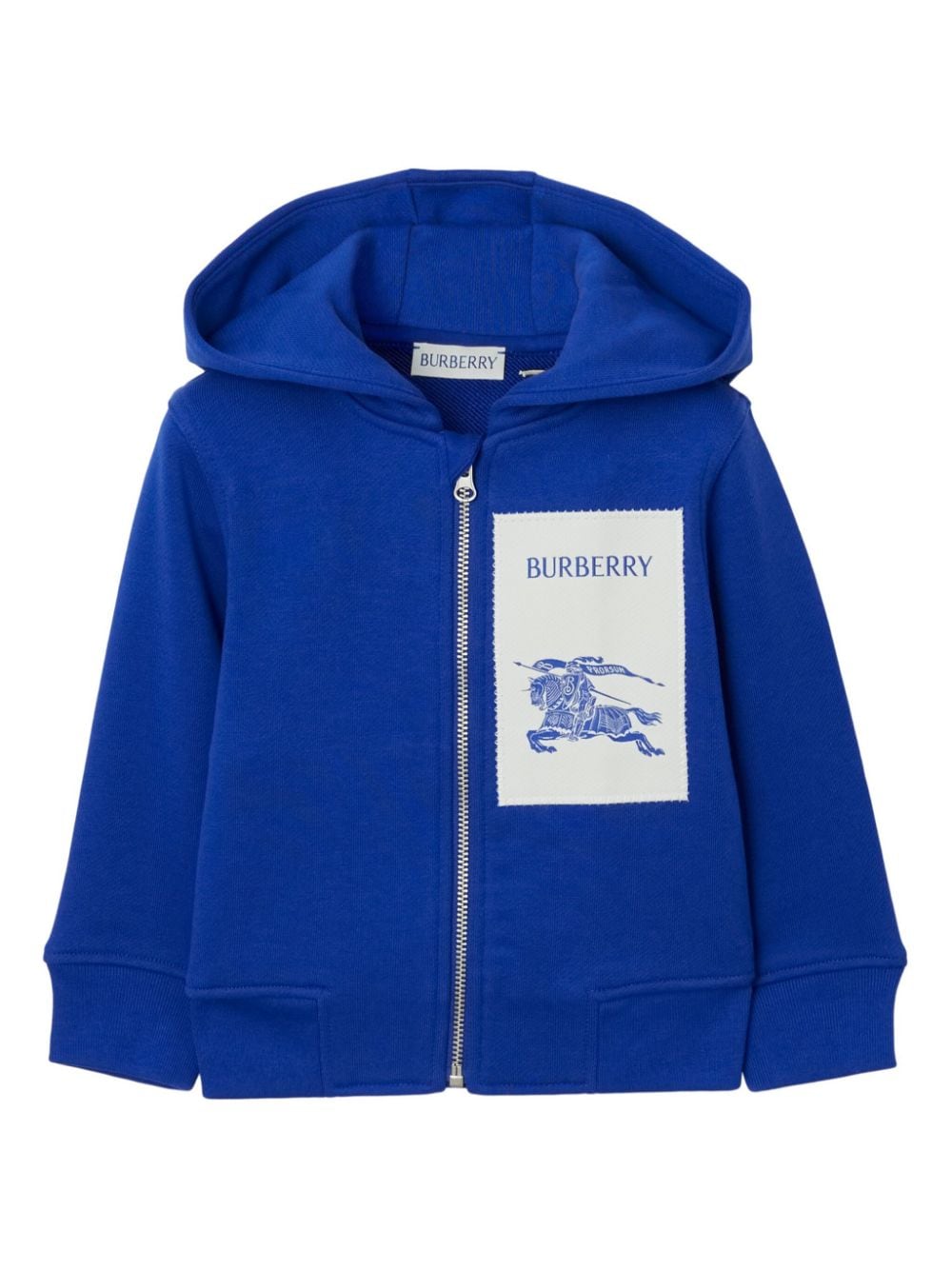 Burberry Kids EKD logo-patch cotton hoodie - Blue von Burberry Kids