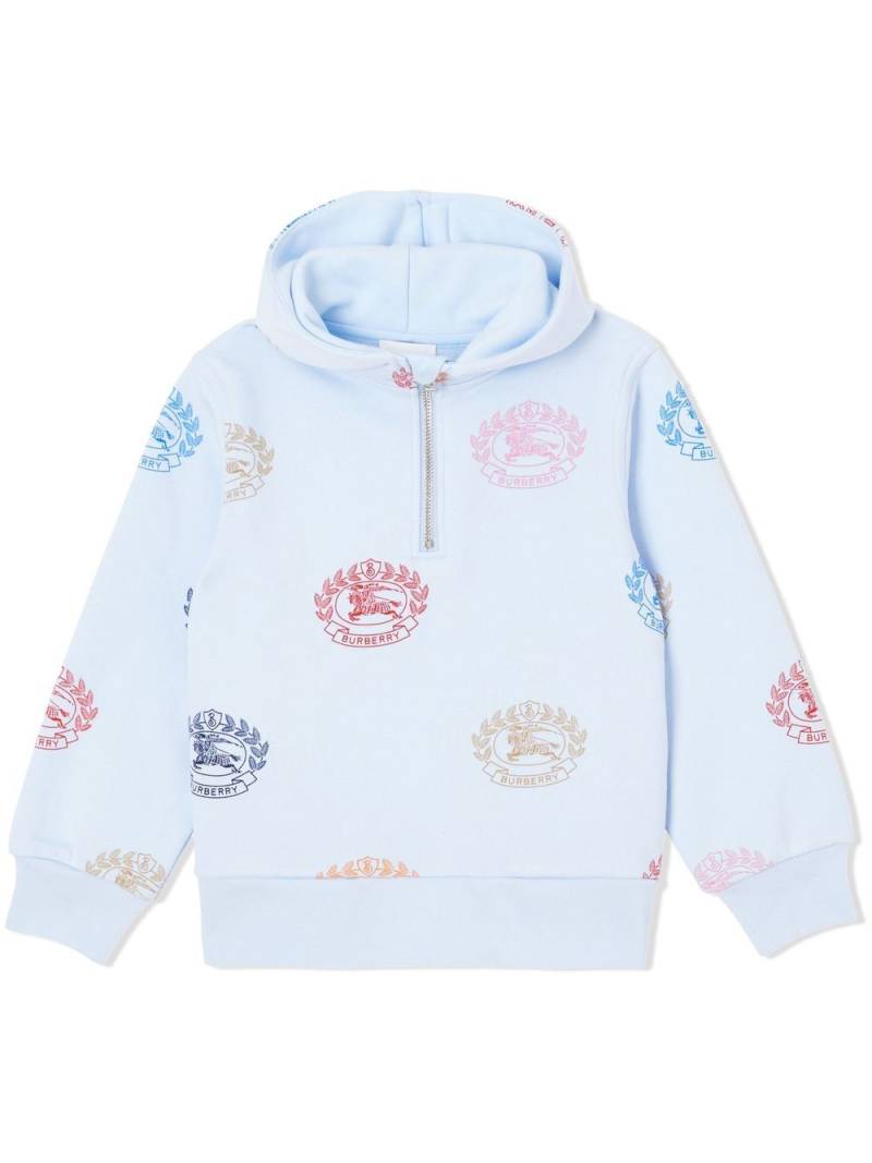 Burberry Kids EKD-print cotton hoodie - Blue von Burberry Kids