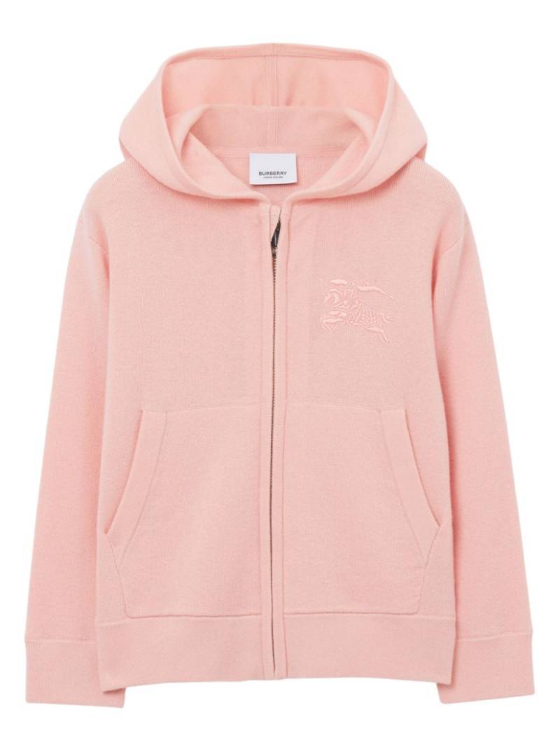 Burberry Kids Equestrian-Knight embroidered zipped hoodie - Pink von Burberry Kids