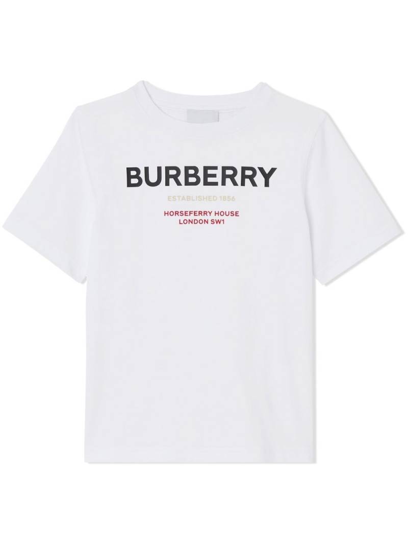 Burberry Kids Horseferry logo-print cotton T-shirt - White von Burberry Kids