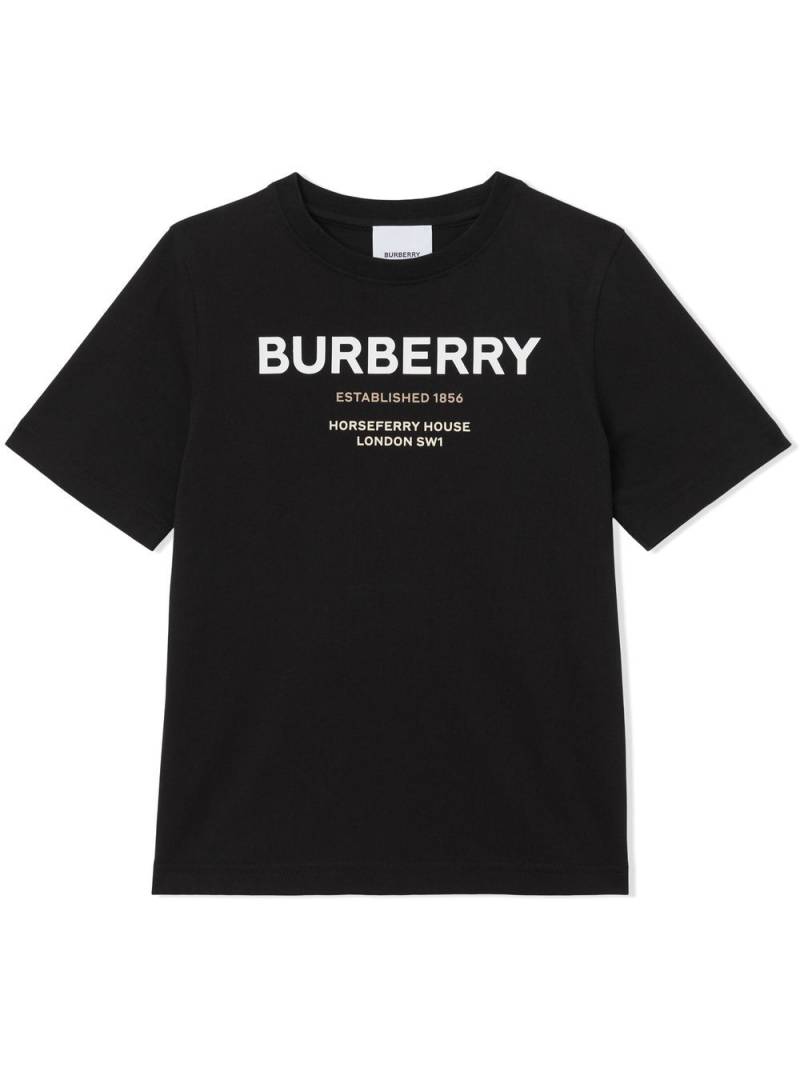 Burberry Kids Horseferry-print cotton T-shirt - Black von Burberry Kids