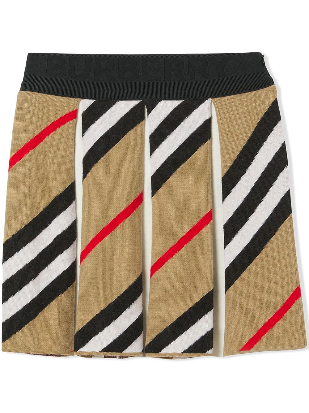 Burberry Kids Icon Stripe pleated skirt - Brown von Burberry Kids
