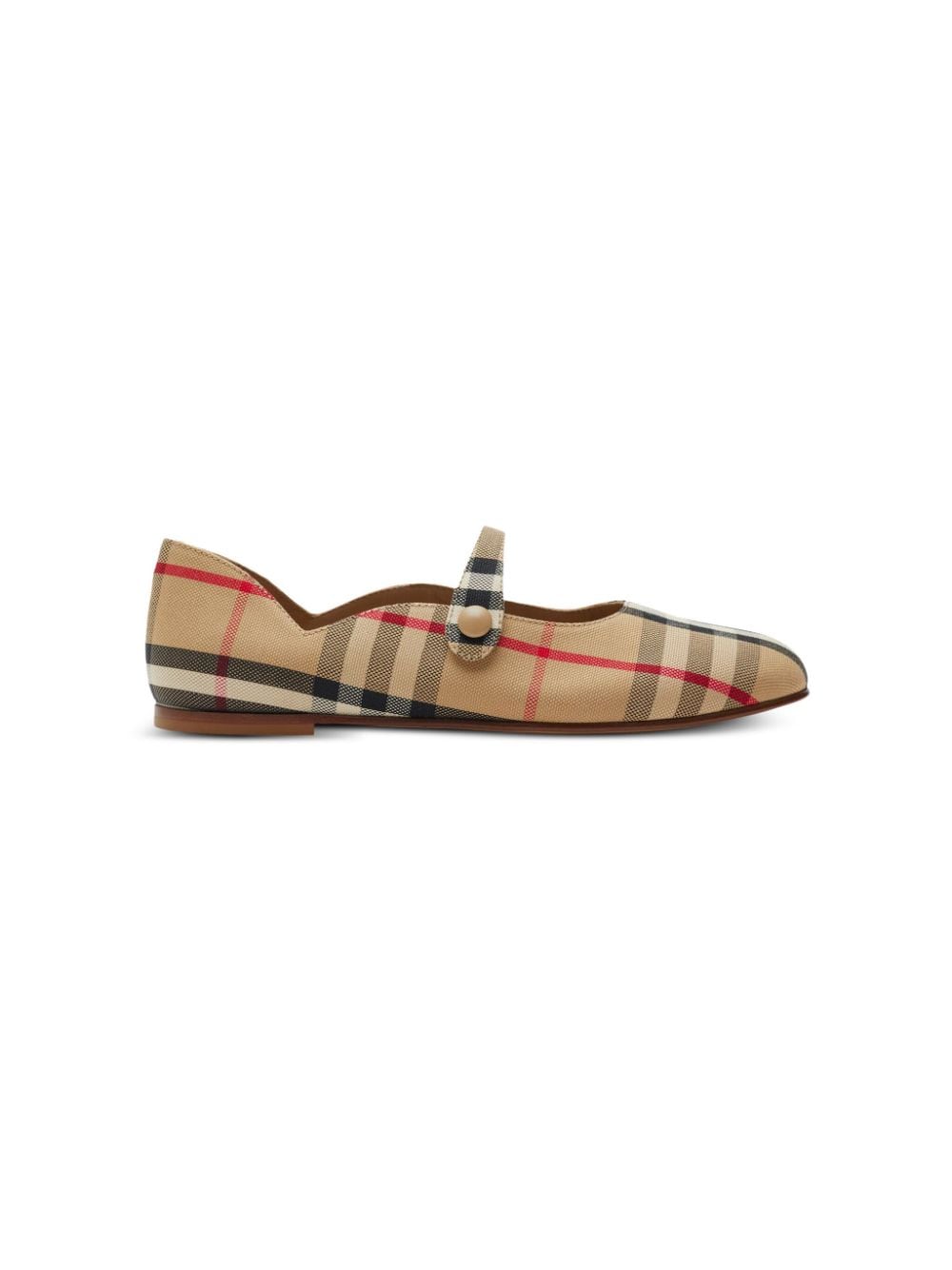 Burberry Kids Mary Jane checked ballerinas - Brown von Burberry Kids