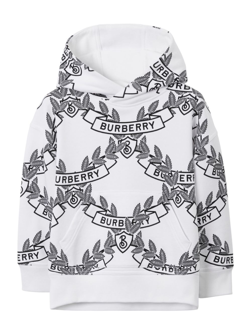 Burberry Kids Oak Leaf Crest cotton hoodie - White von Burberry Kids