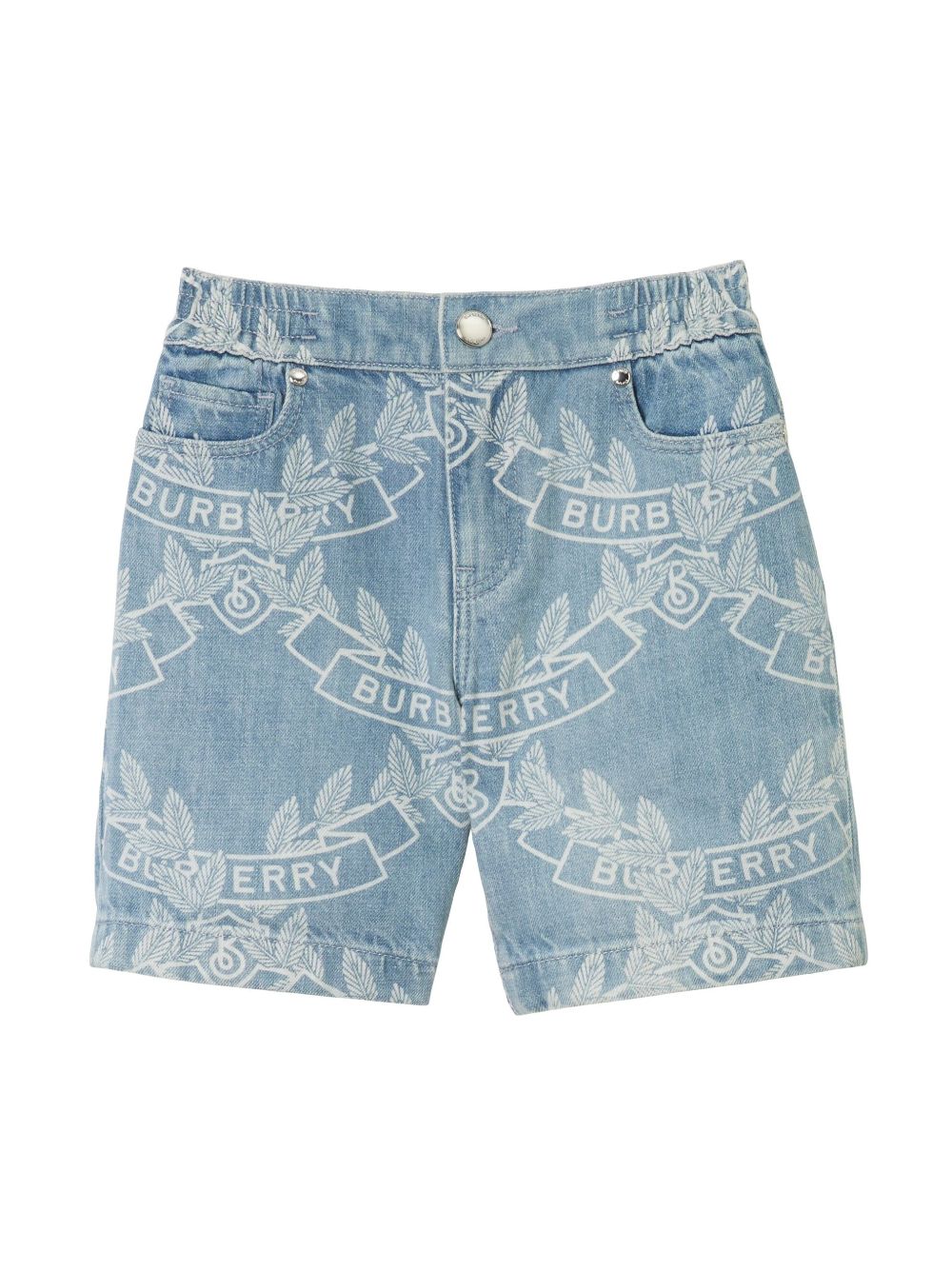 Burberry Kids Oak Leaf Crest print denim shorts - Blue von Burberry Kids